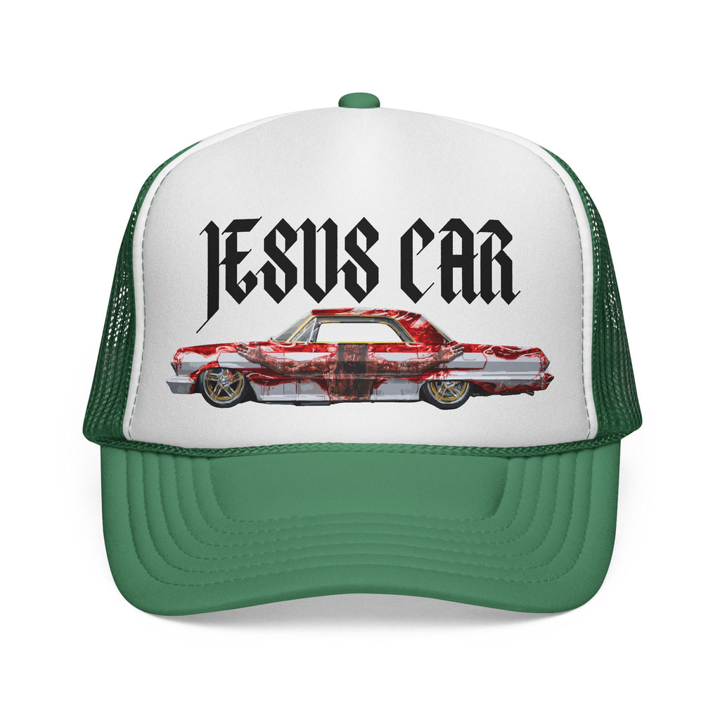 Jesus Car Trucker Cap, Faith Hat, Religious Gift, Vintage Style Headwear, Christian Apparel, Unique Trucking Merchandise