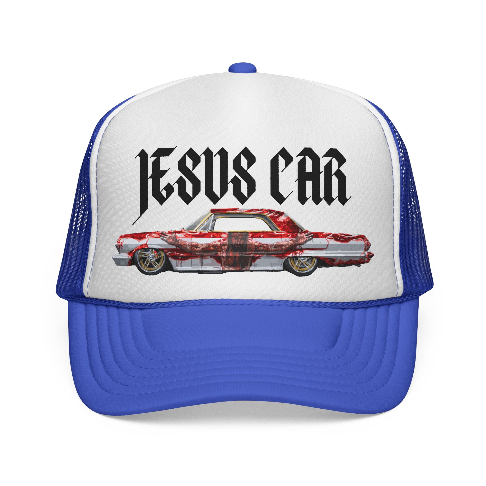 Jesus Car Trucker Cap, Faith Hat, Religious Gift, Vintage Style Headwear, Christian Apparel, Unique Trucking Merchandise
