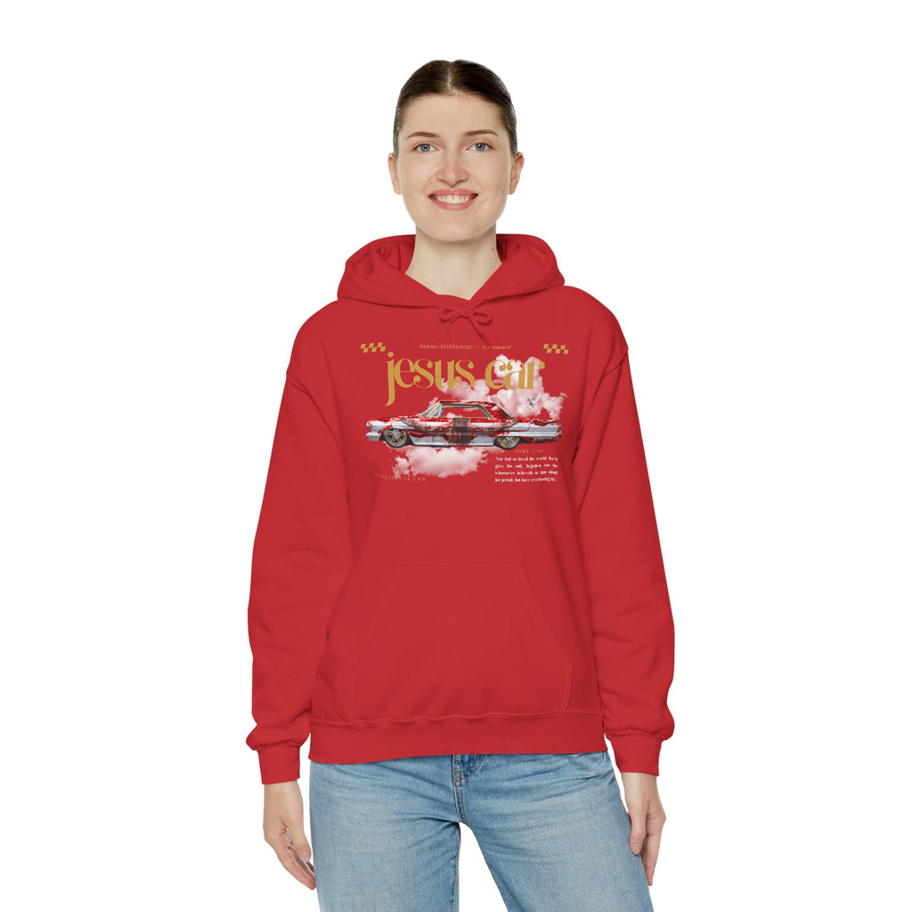 Dove Cloud Hoodie with Jesus Car, John 3:16, Religious Sweatshirt, Christian Clothing, Christian Gift, Cozy Unisex Hoodie