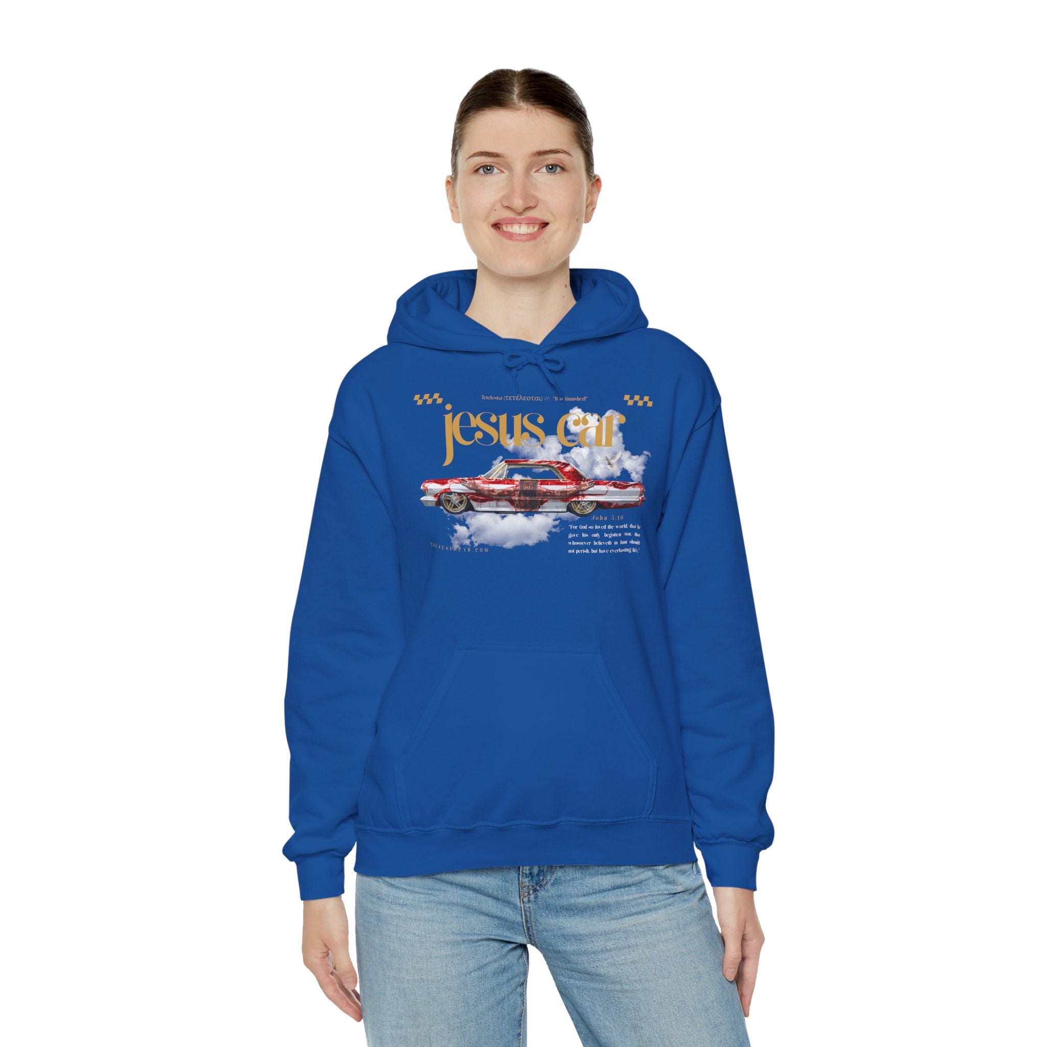 Dove Cloud Hoodie with Jesus Car, John 3:16, Religious Sweatshirt, Christian Clothing, Christian Gift, Cozy Unisex Hoodie