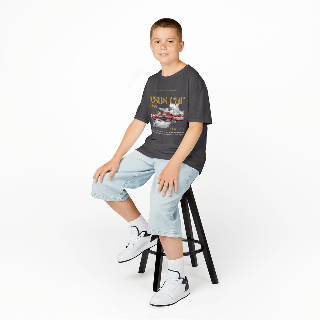 Dove Cloud - Kids Jesus Car Tee - Fun Religious T-Shirt for Children, John 3:16, Kids Christian Clothing, Christian Gift, Sunday School
