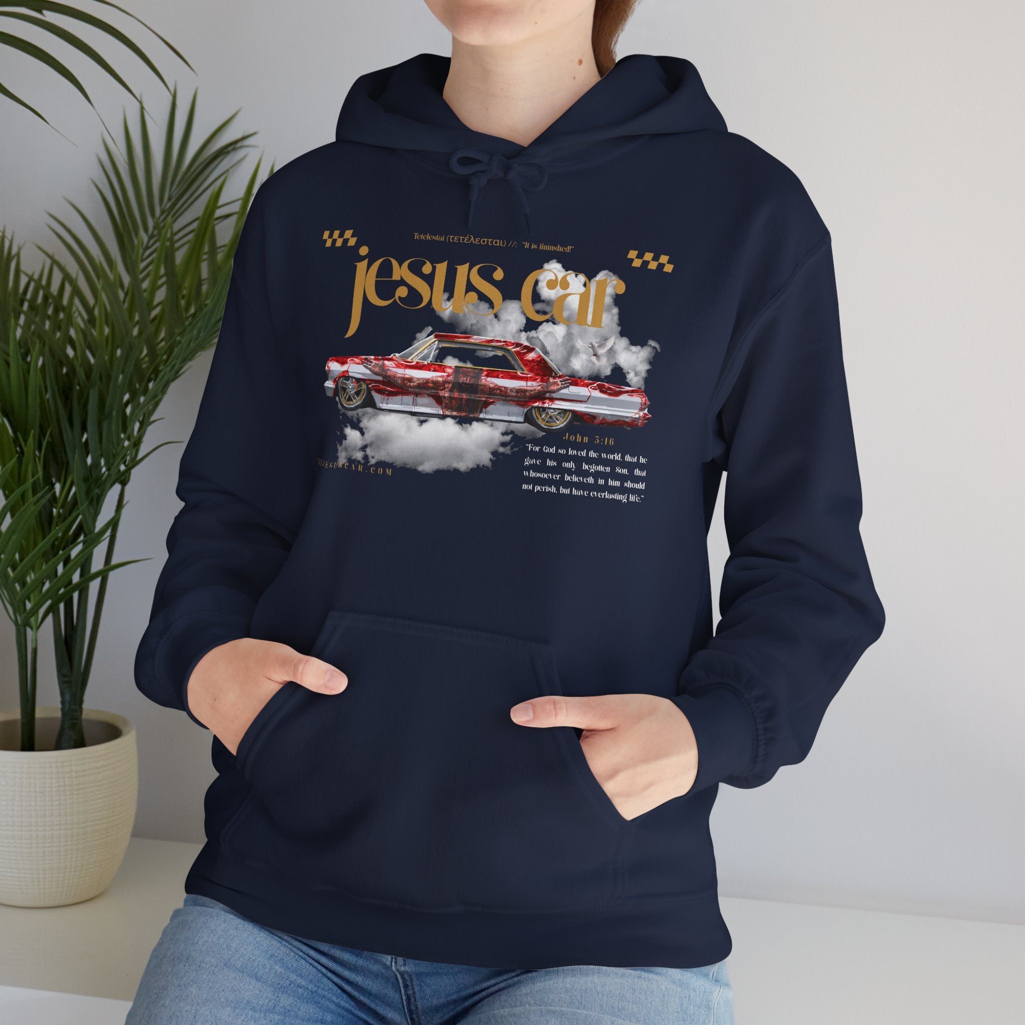 Dove Cloud Hoodie with Jesus Car, John 3:16, Religious Sweatshirt, Christian Clothing, Christian Gift, Cozy Unisex Hoodie