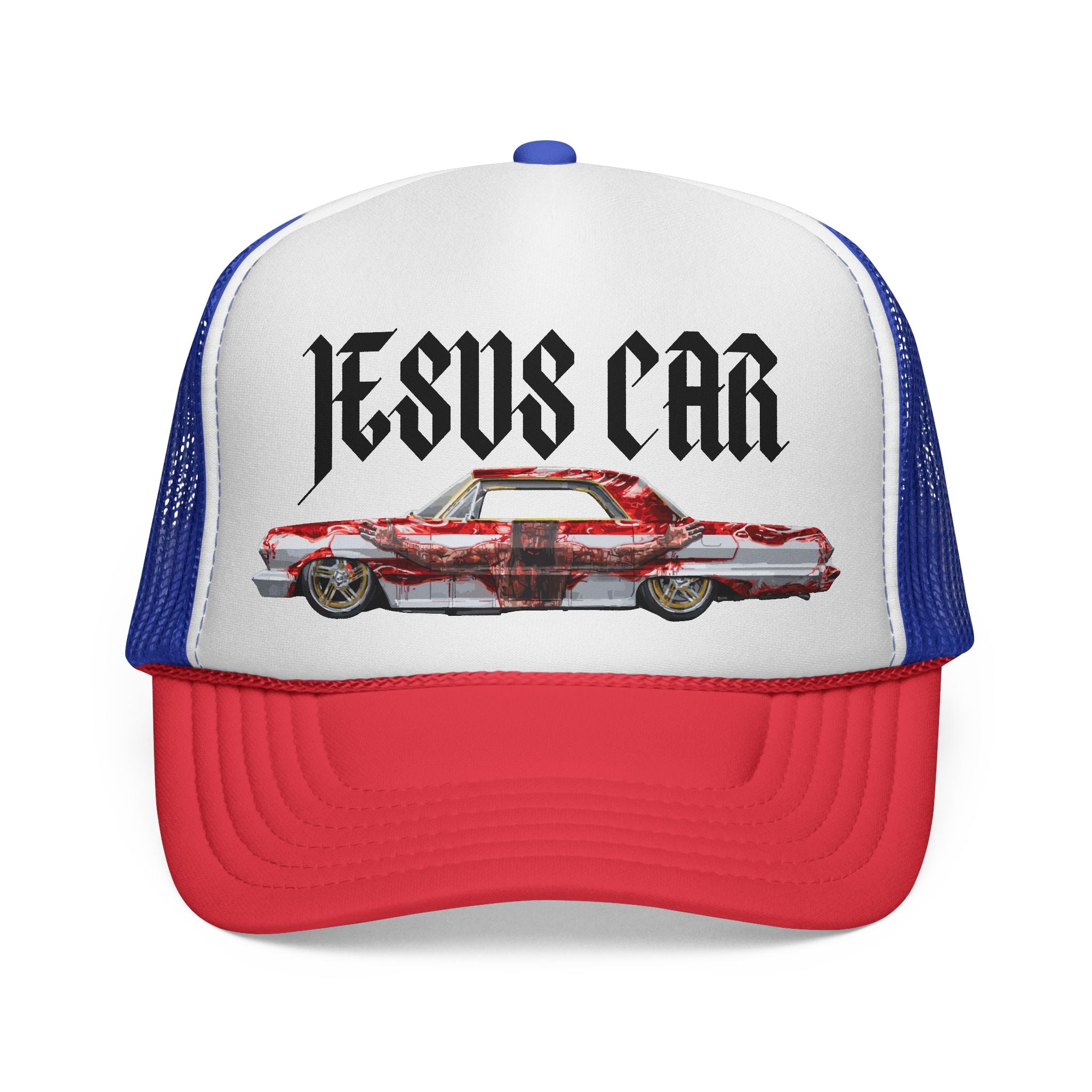 Jesus Car Trucker Cap, Faith Hat, Religious Gift, Vintage Style Headwear, Christian Apparel, Unique Trucking Merchandise