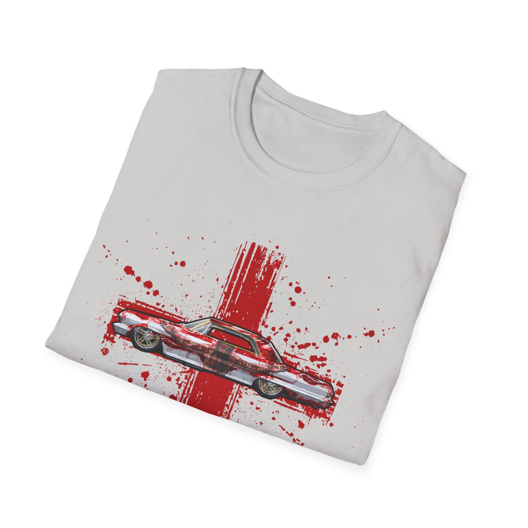 Red Cross Adult T-Shirt | Jesus Car, John 3:16, Christian Clothing, Gift for Car Lovers, Faith-Based Apparel, Jesus