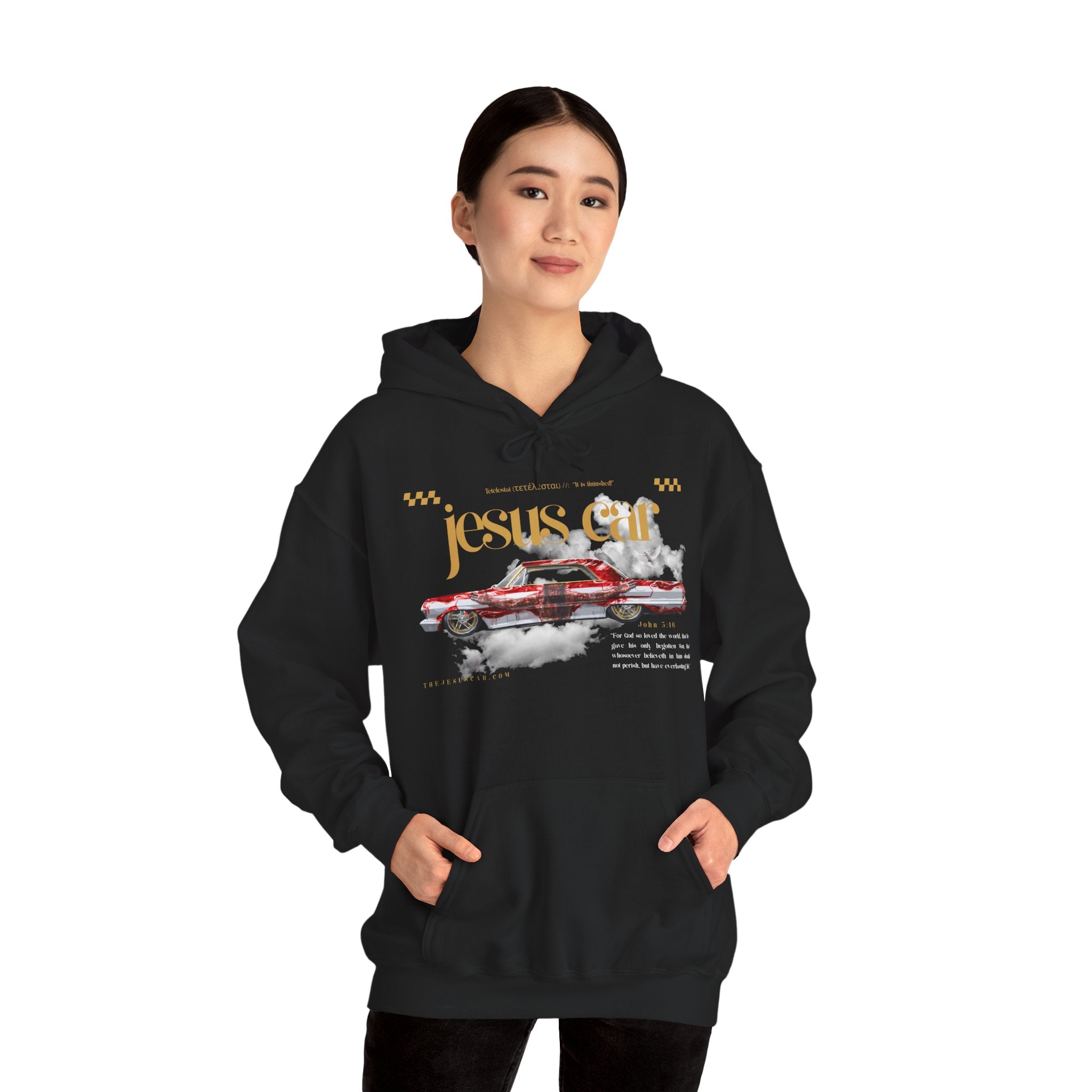 Dove Cloud Hoodie with Jesus Car, John 3:16, Religious Sweatshirt, Christian Clothing, Christian Gift, Cozy Unisex Hoodie