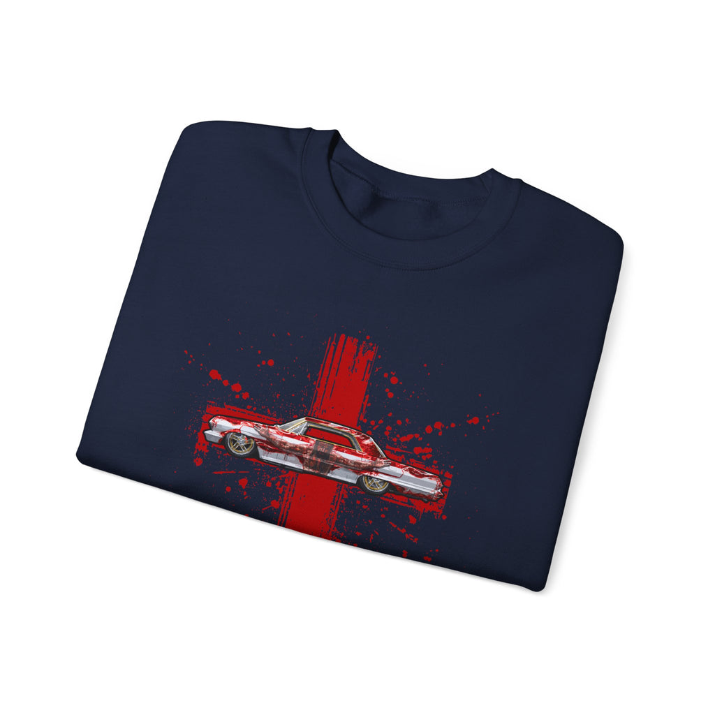 Red Cross - Jesus Car Sweatshirt, Unisex Crewneck, John 3:16, Christian Clothing, Christian Gift, Casual Wear, Faith-Based Apparel