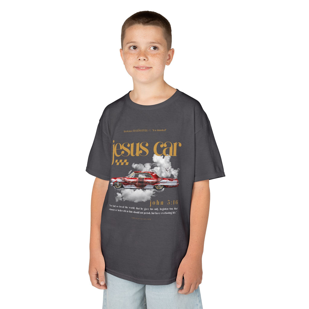 Dove Cloud - Kids Jesus Car Tee - Fun Religious T-Shirt for Children, John 3:16, Kids Christian Clothing, Christian Gift, Sunday School