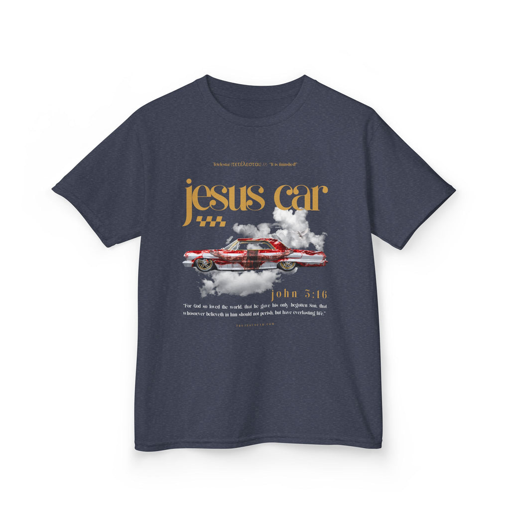 Dove Cloud - Kids Jesus Car Tee - Fun Religious T-Shirt for Children, John 3:16, Kids Christian Clothing, Christian Gift, Sunday School