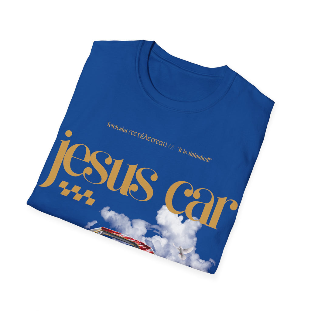 Dove Cloud Adult T-shirt - Jesus Car Unisex Softstyle T-Shirt | John 3:16, Christian Clothing, Gift for Car Lovers, Faith-Based Apparel, Jesus