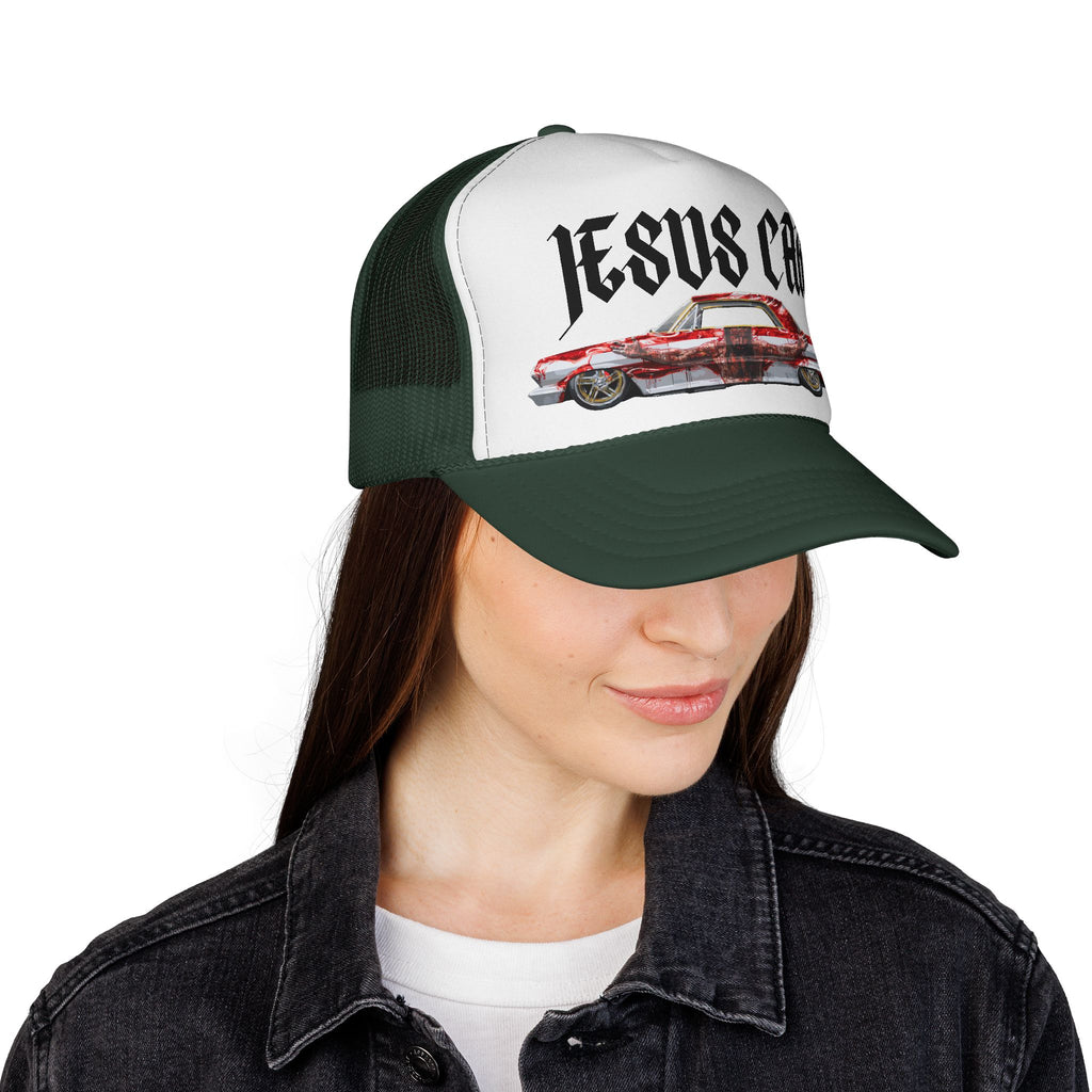 Jesus Car Trucker Cap, Faith Hat, Religious Gift, Vintage Style Headwear, Christian Apparel, Unique Trucking Merchandise