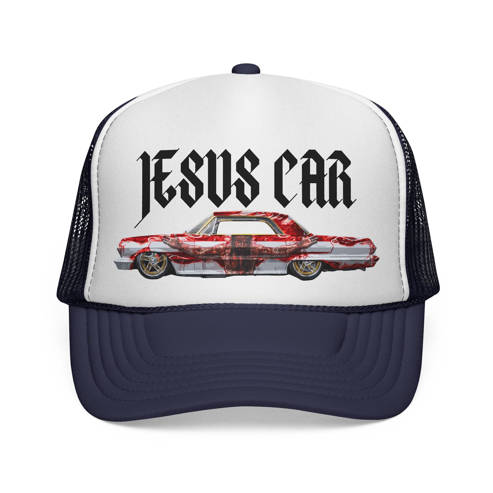 Jesus Car Trucker Cap, Faith Hat, Religious Gift, Vintage Style Headwear, Christian Apparel, Unique Trucking Merchandise
