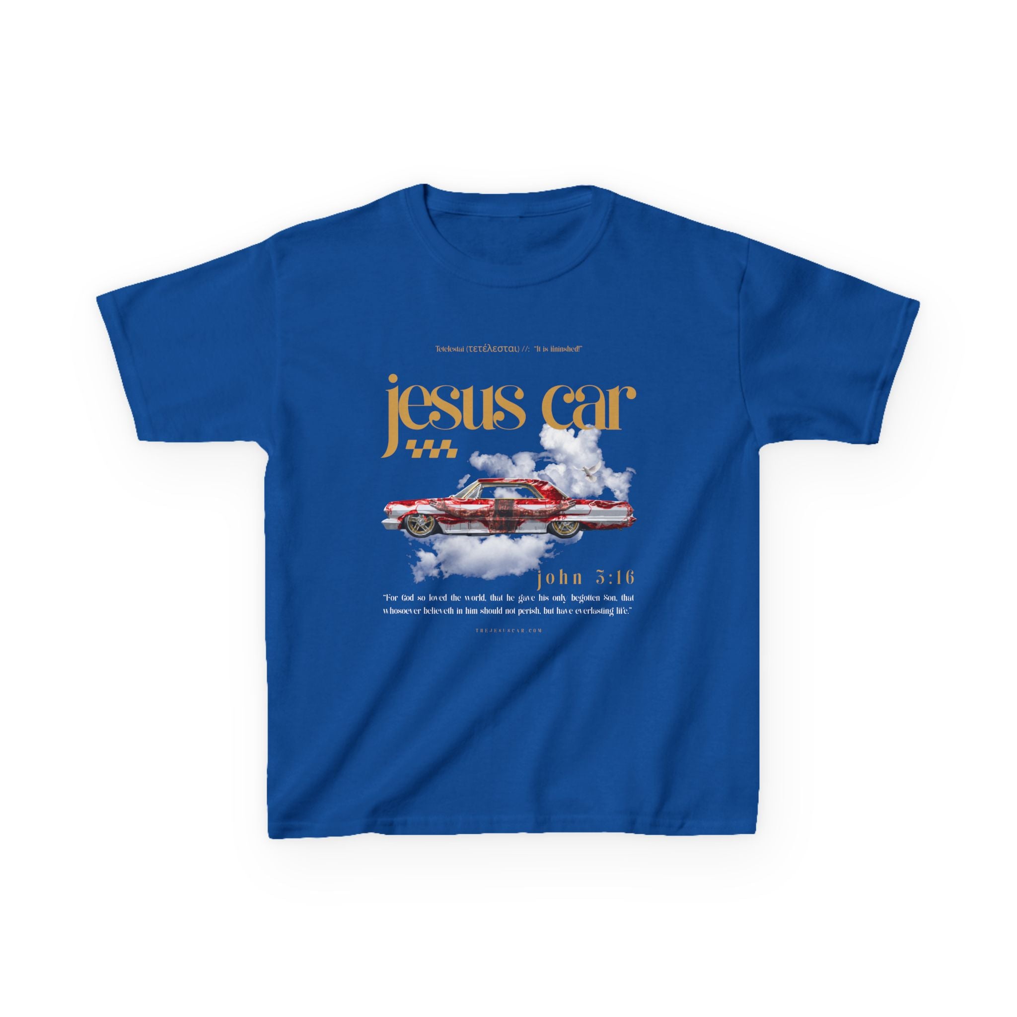 Dove Cloud - Kids Jesus Car Tee - Fun Religious T-Shirt for Children, John 3:16, Kids Christian Clothing, Christian Gift, Sunday School