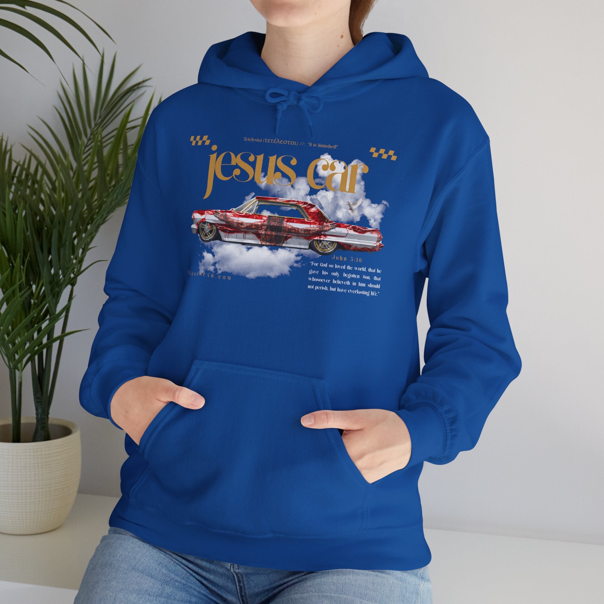 Dove Cloud Hoodie with Jesus Car, John 3:16, Religious Sweatshirt, Christian Clothing, Christian Gift, Cozy Unisex Hoodie