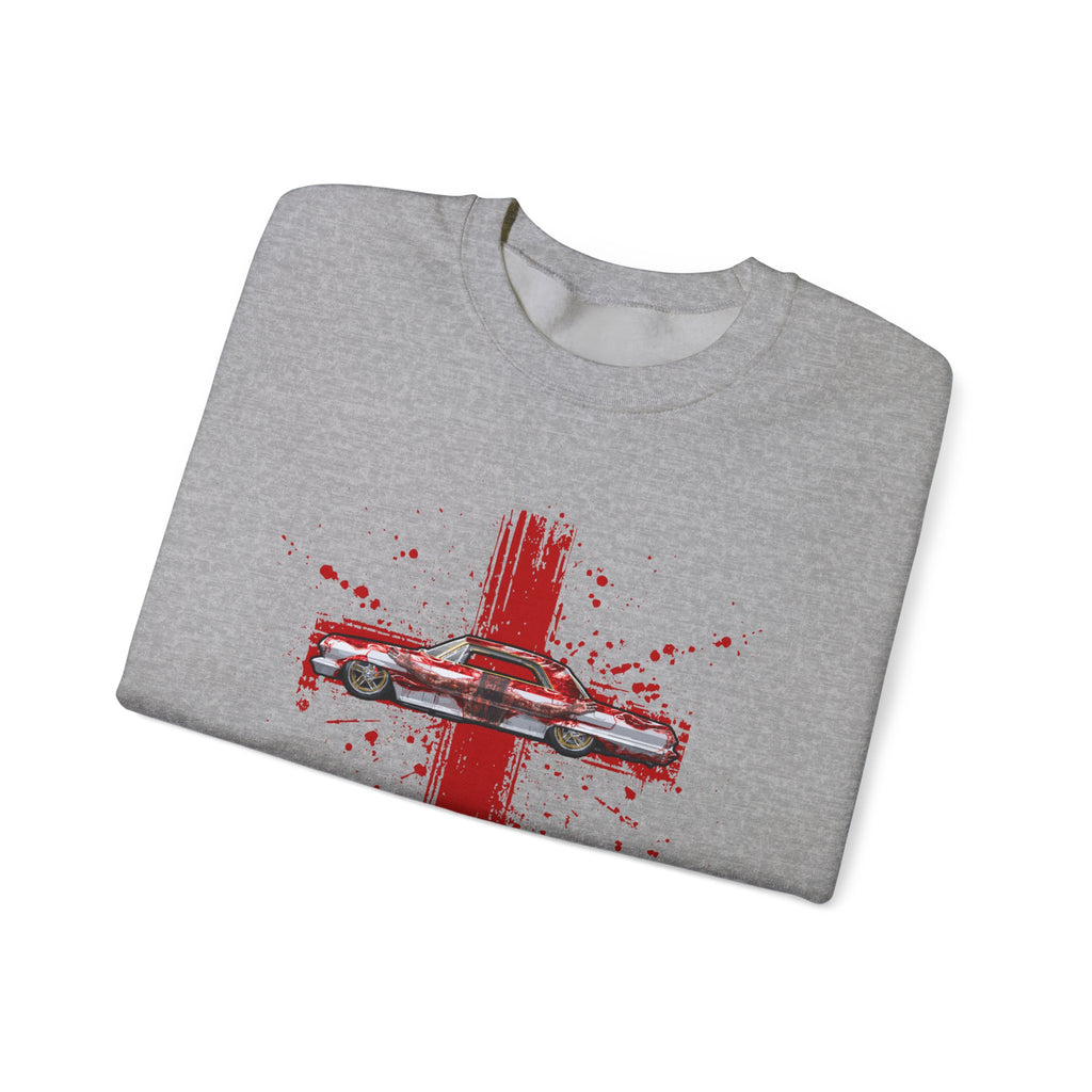 Red Cross - Jesus Car Sweatshirt, Unisex Crewneck, John 3:16, Christian Clothing, Christian Gift, Casual Wear, Faith-Based Apparel