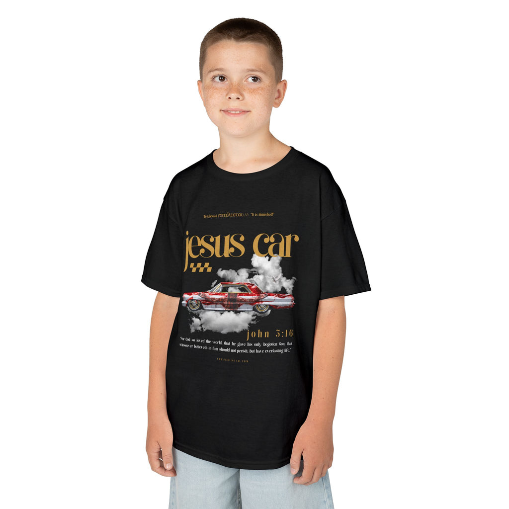 Dove Cloud - Kids Jesus Car Tee - Fun Religious T-Shirt for Children, John 3:16, Kids Christian Clothing, Christian Gift, Sunday School