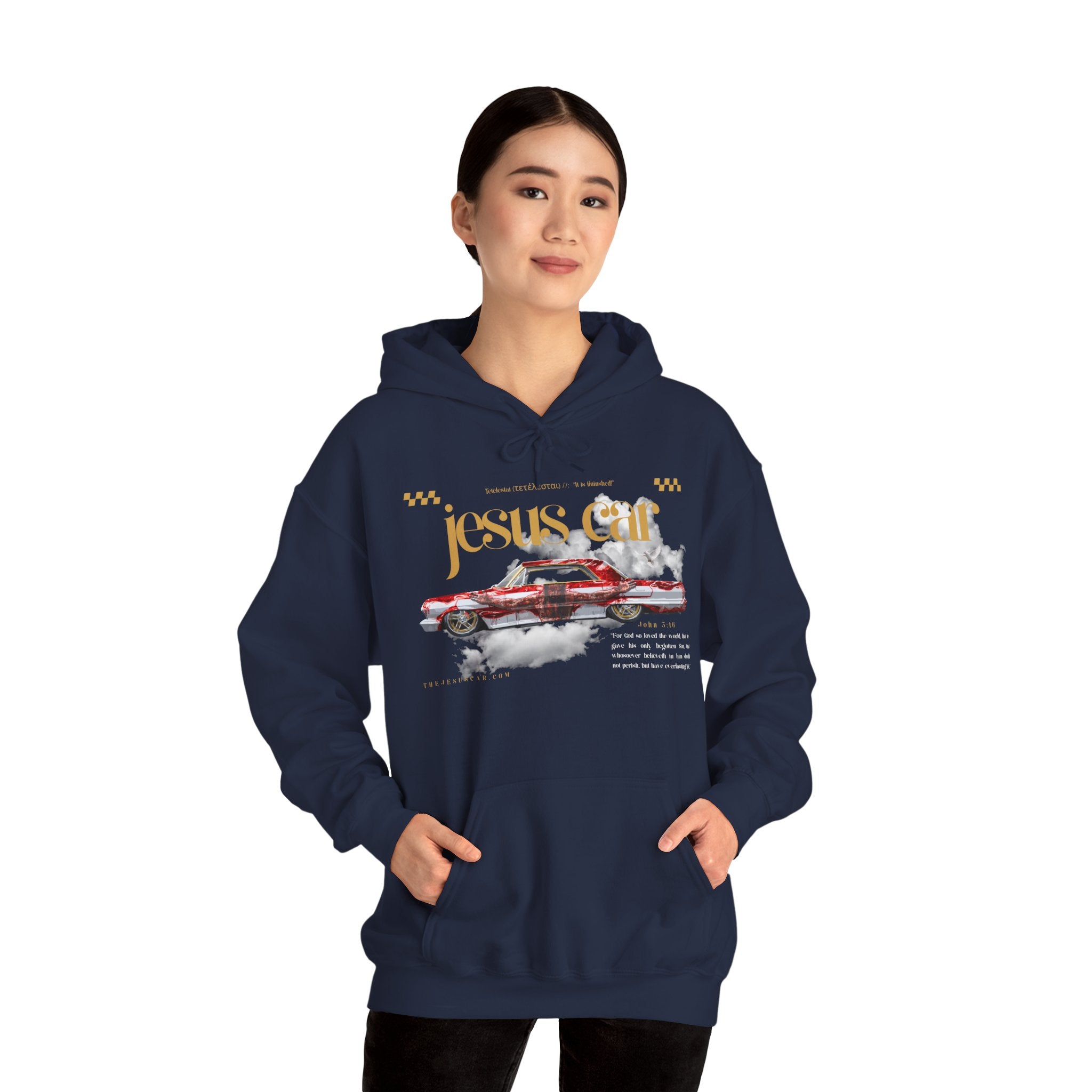 Dove Cloud Hoodie with Jesus Car, John 3:16, Religious Sweatshirt, Christian Clothing, Christian Gift, Cozy Unisex Hoodie