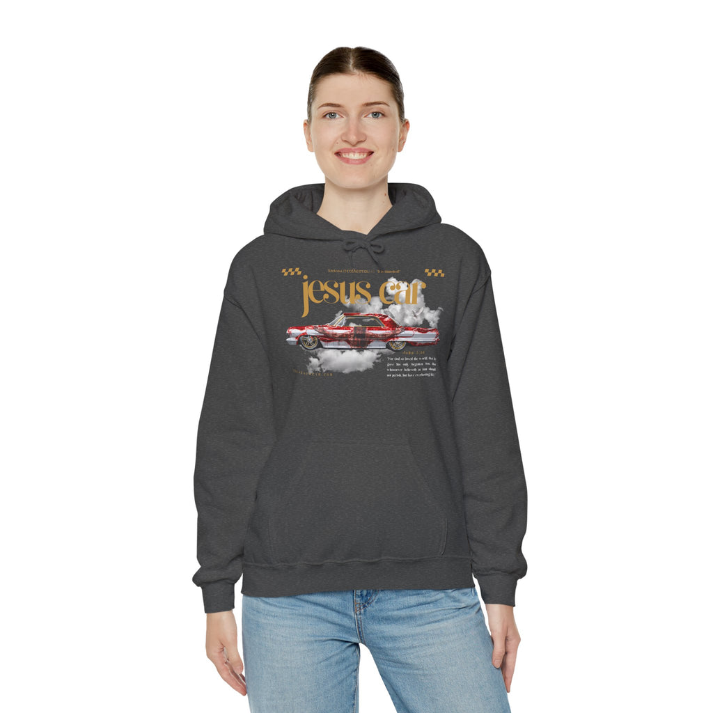 Dove Cloud Hoodie with Jesus Car, John 3:16, Religious Sweatshirt, Christian Clothing, Christian Gift, Cozy Unisex Hoodie