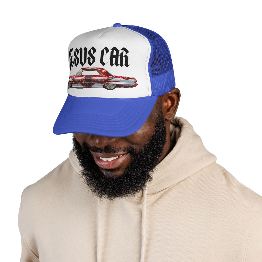 Jesus Car Trucker Cap, Faith Hat, Religious Gift, Vintage Style Headwear, Christian Apparel, Unique Trucking Merchandise