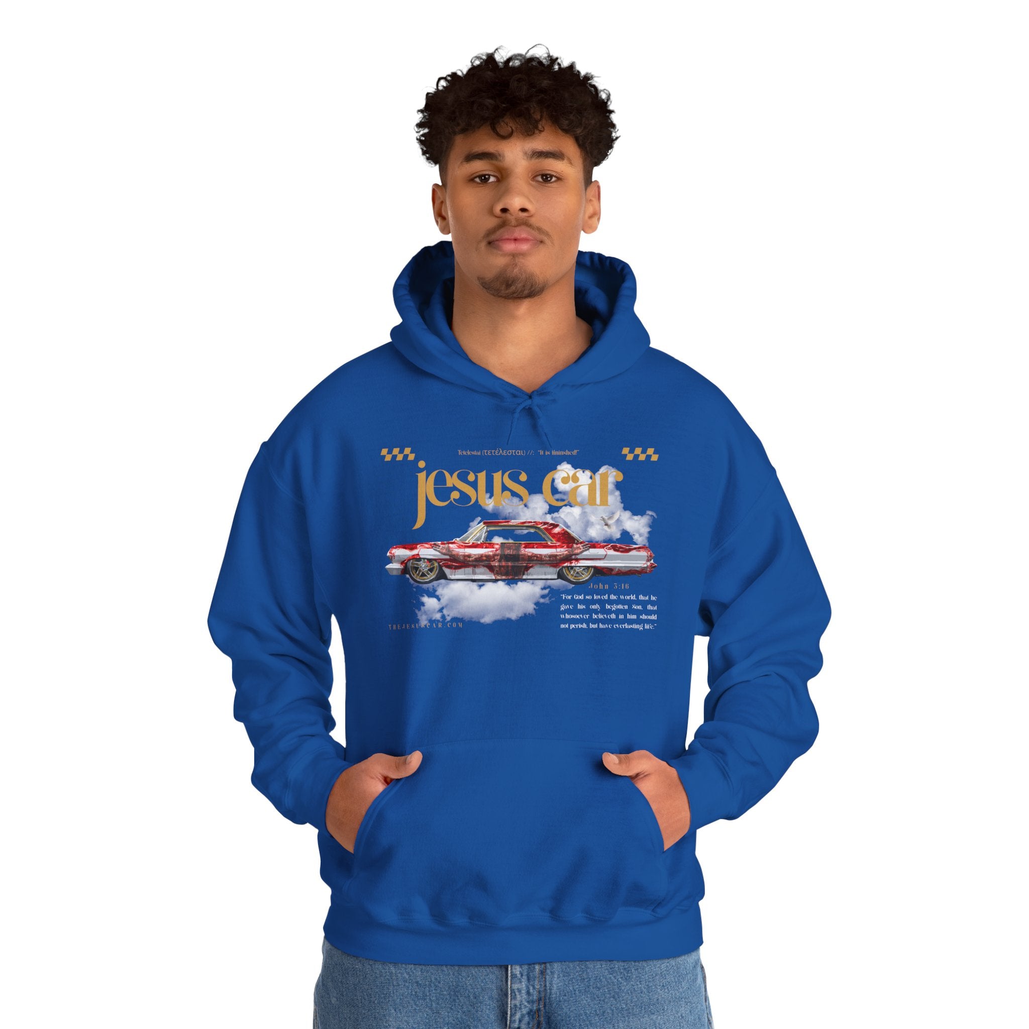 Dove Cloud Hoodie with Jesus Car, John 3:16, Religious Sweatshirt, Christian Clothing, Christian Gift, Cozy Unisex Hoodie