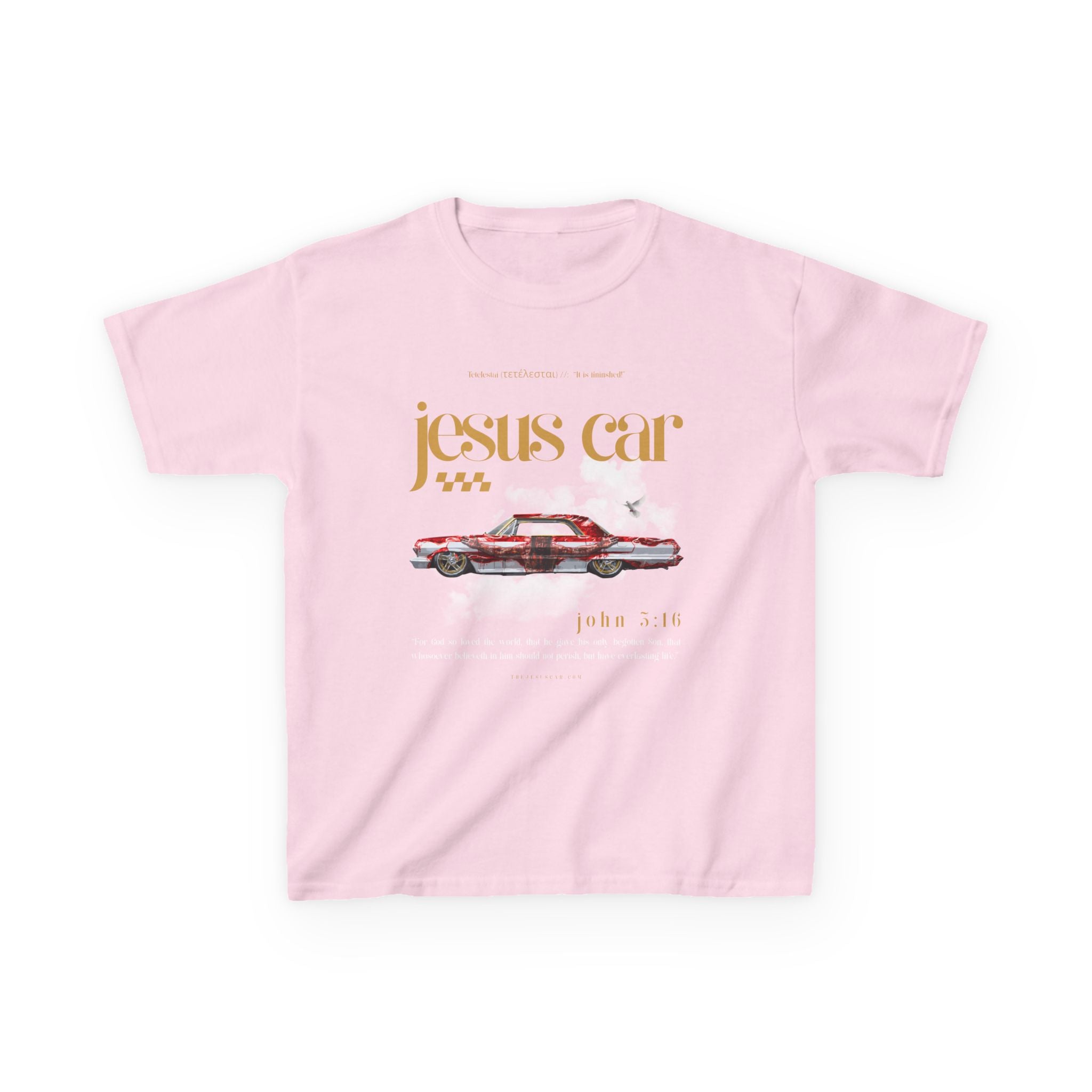 Dove Cloud - Kids Jesus Car Tee - Fun Religious T-Shirt for Children, John 3:16, Kids Christian Clothing, Christian Gift, Sunday School