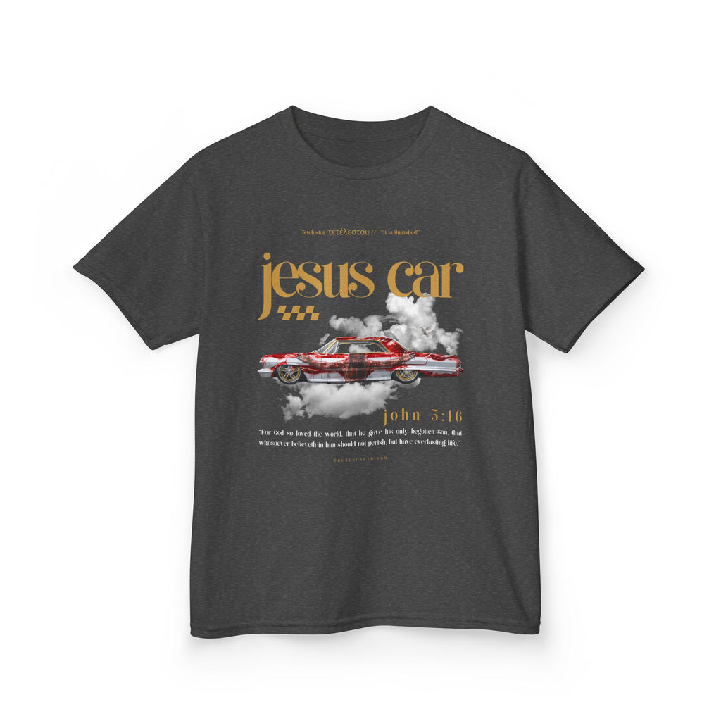 Dove Cloud - Kids Jesus Car Tee - Fun Religious T-Shirt for Children, John 3:16, Kids Christian Clothing, Christian Gift, Sunday School