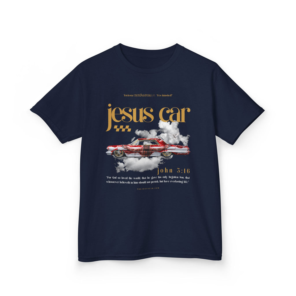 Dove Cloud - Kids Jesus Car Tee - Fun Religious T-Shirt for Children, John 3:16, Kids Christian Clothing, Christian Gift, Sunday School