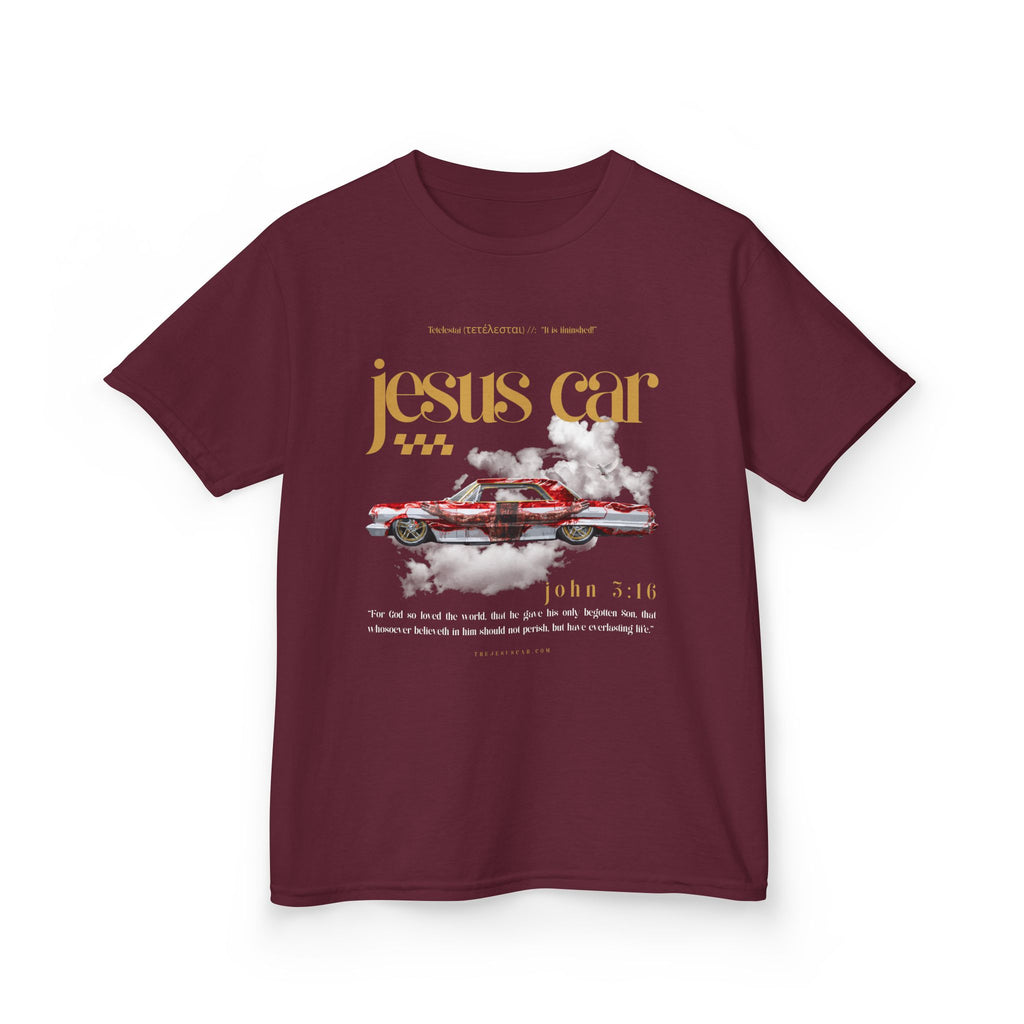 Dove Cloud - Kids Jesus Car Tee - Fun Religious T-Shirt for Children, John 3:16, Kids Christian Clothing, Christian Gift, Sunday School
