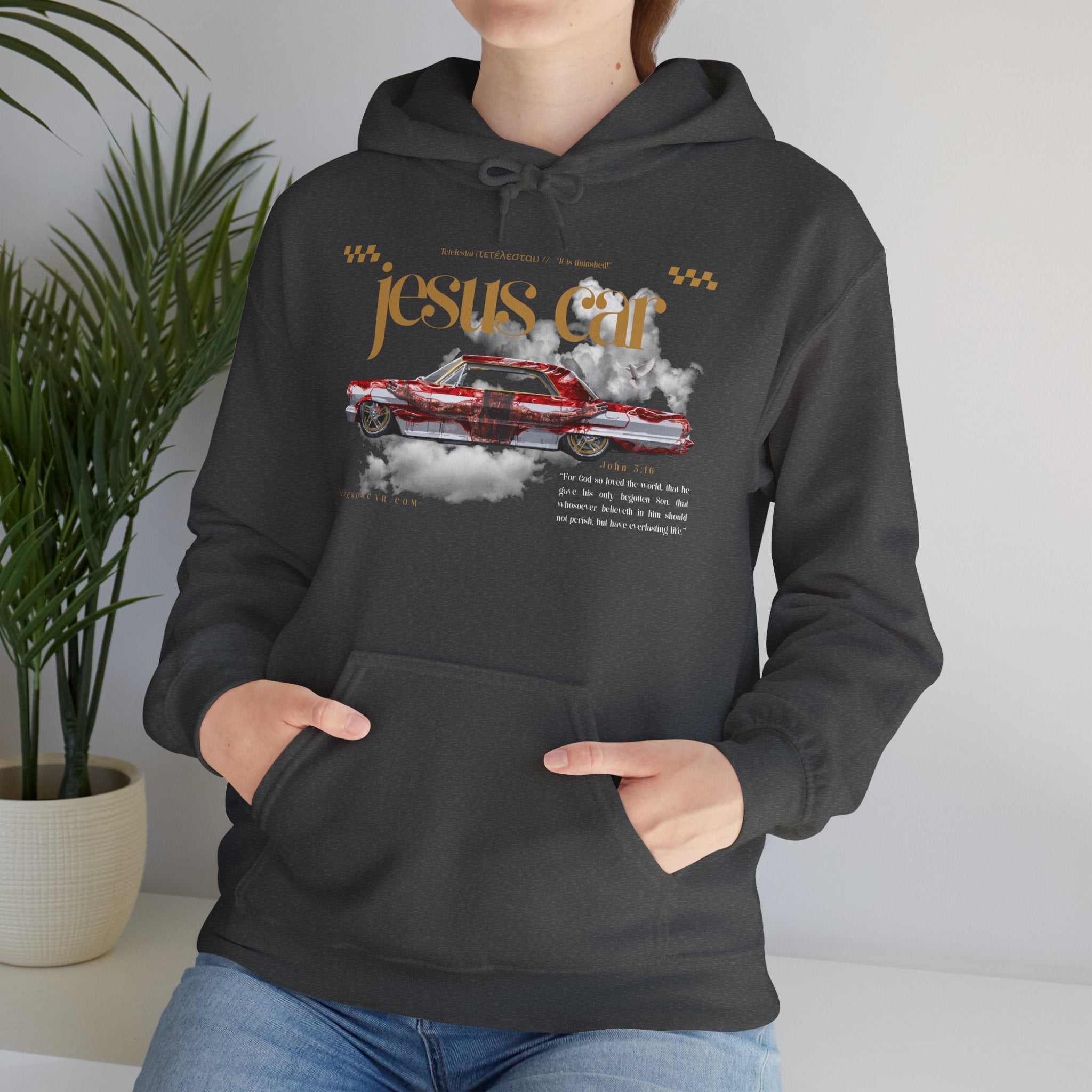 Dove Cloud Hoodie with Jesus Car, John 3:16, Religious Sweatshirt, Christian Clothing, Christian Gift, Cozy Unisex Hoodie