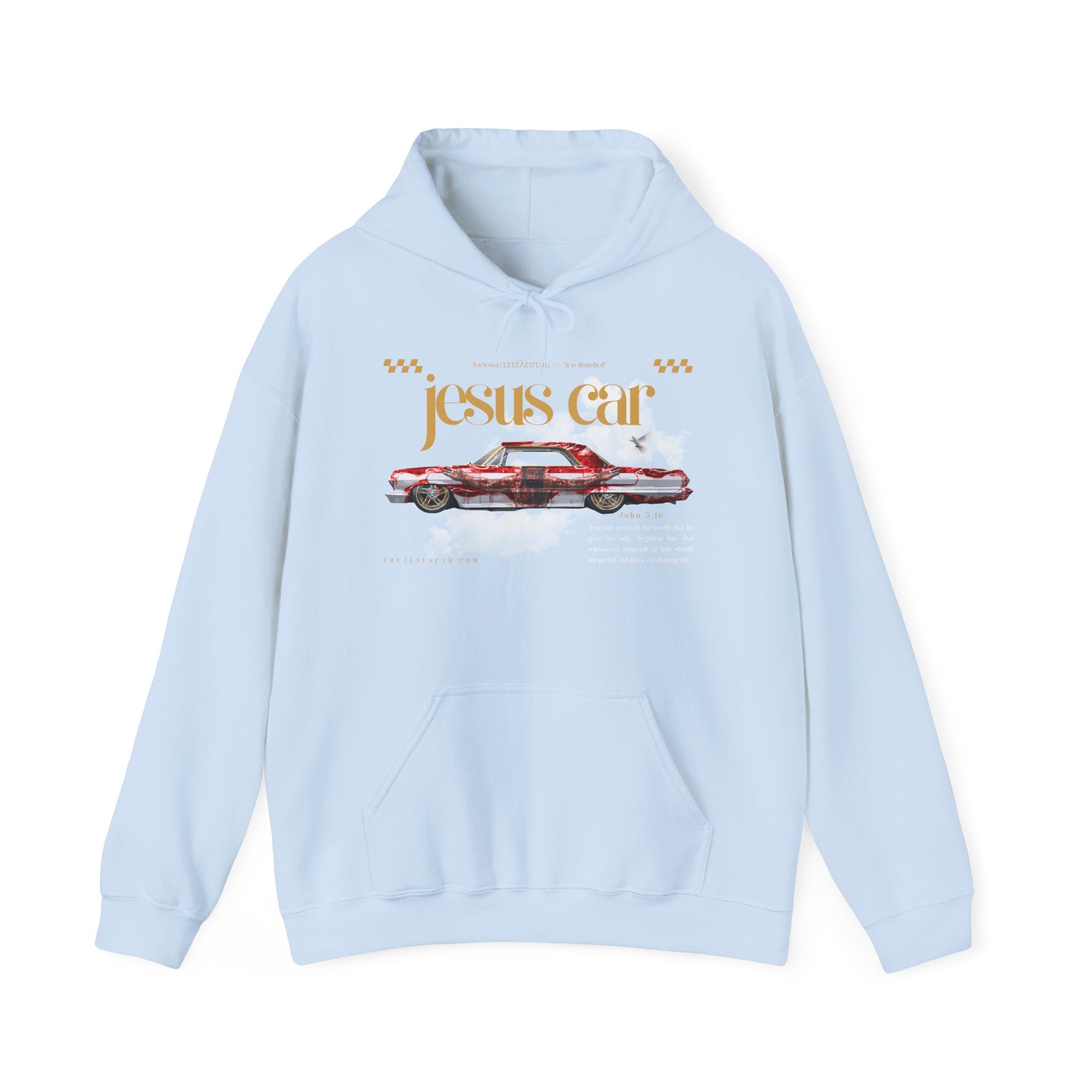 Dove Cloud Hoodie with Jesus Car, John 3:16, Religious Sweatshirt, Christian Clothing, Christian Gift, Cozy Unisex Hoodie