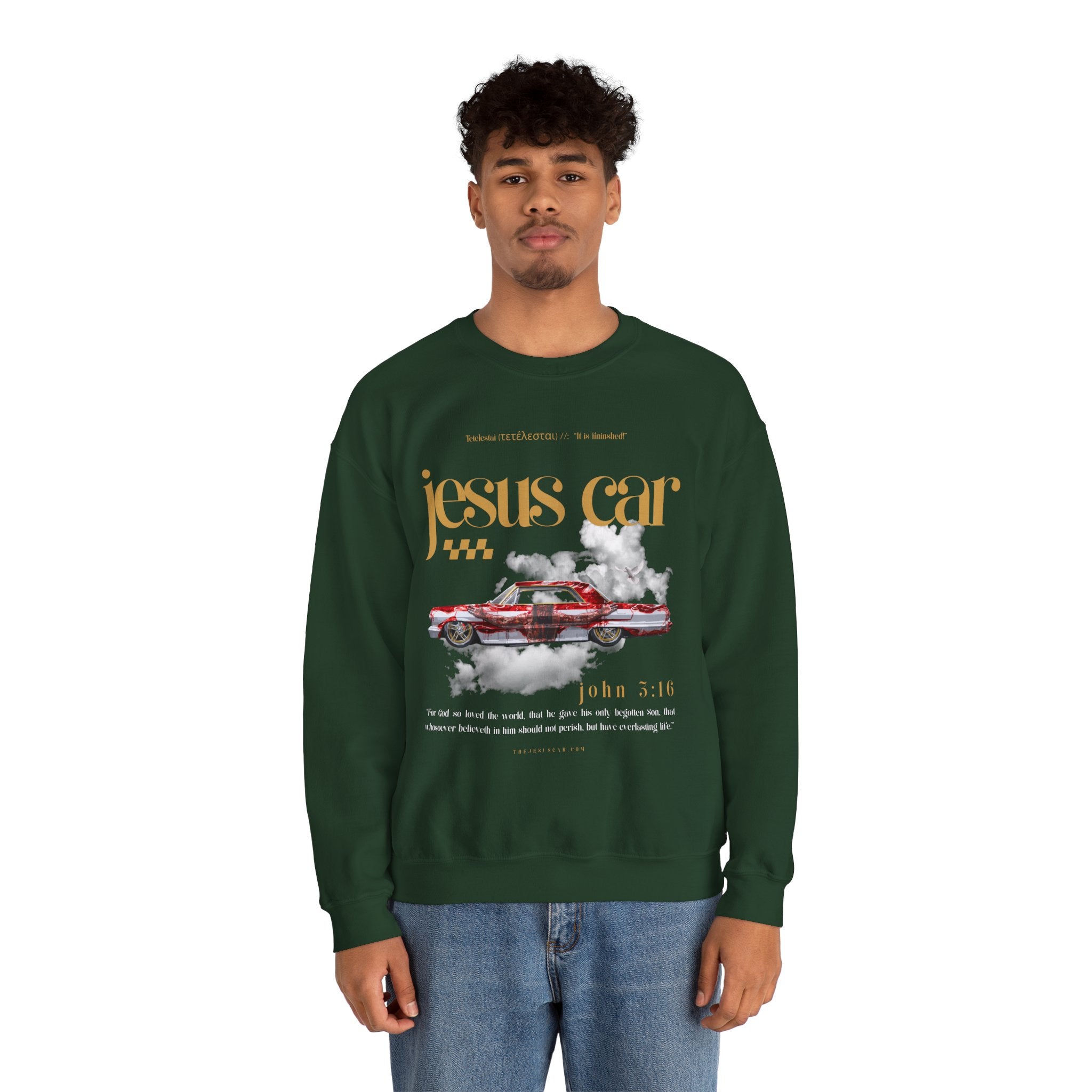 Dove Cloud Crewneck Sweatshirt, Jesus Car, John 3:16, Christian Clothing, Christian Gift, Casual Wear, Faith-Based Apparel