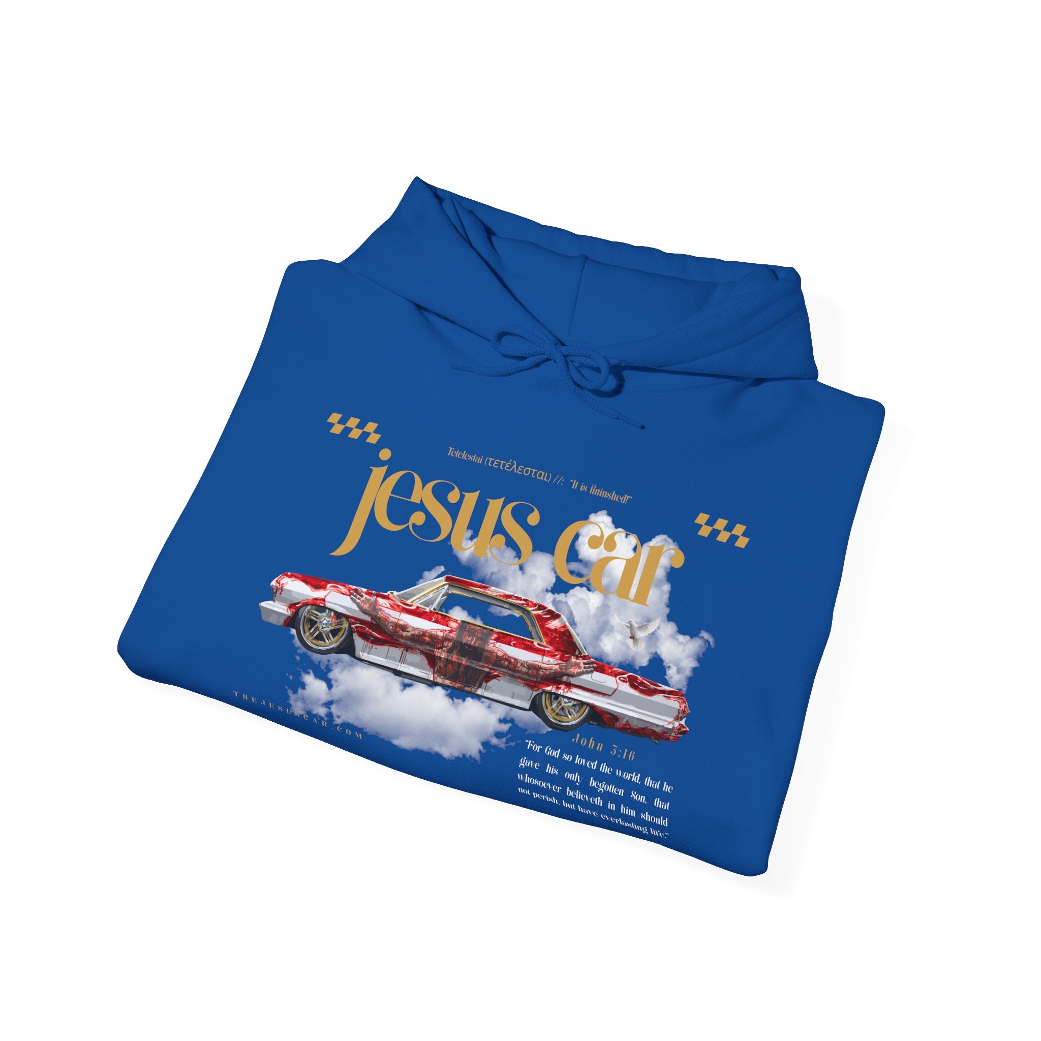 Dove Cloud Hoodie with Jesus Car, John 3:16, Religious Sweatshirt, Christian Clothing, Christian Gift, Cozy Unisex Hoodie
