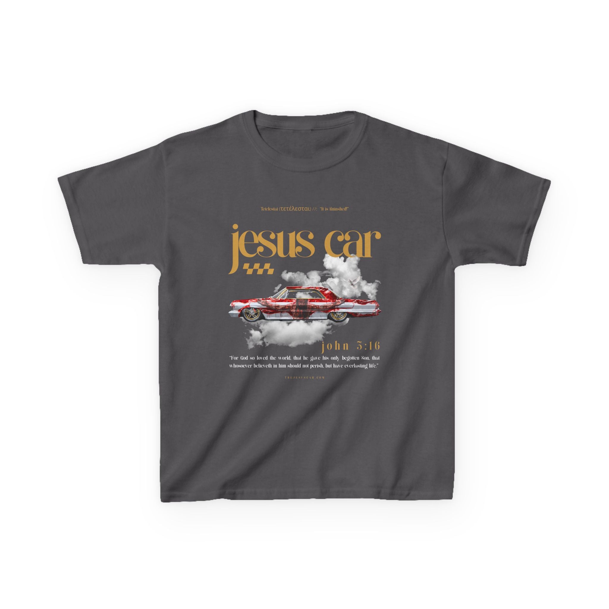 Dove Cloud - Kids Jesus Car Tee - Fun Religious T-Shirt for Children, John 3:16, Kids Christian Clothing, Christian Gift, Sunday School