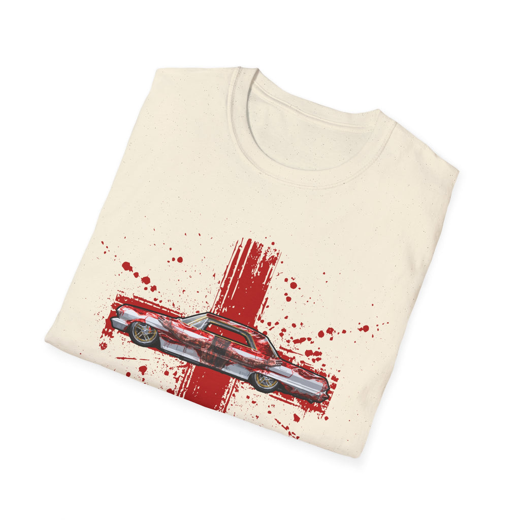 Red Cross Adult T-Shirt | Jesus Car, John 3:16, Christian Clothing, Gift for Car Lovers, Faith-Based Apparel, Jesus