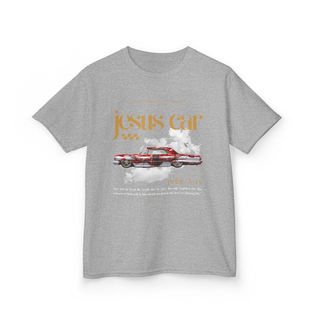 Dove Cloud - Kids Jesus Car Tee - Fun Religious T-Shirt for Children, John 3:16, Kids Christian Clothing, Christian Gift, Sunday School