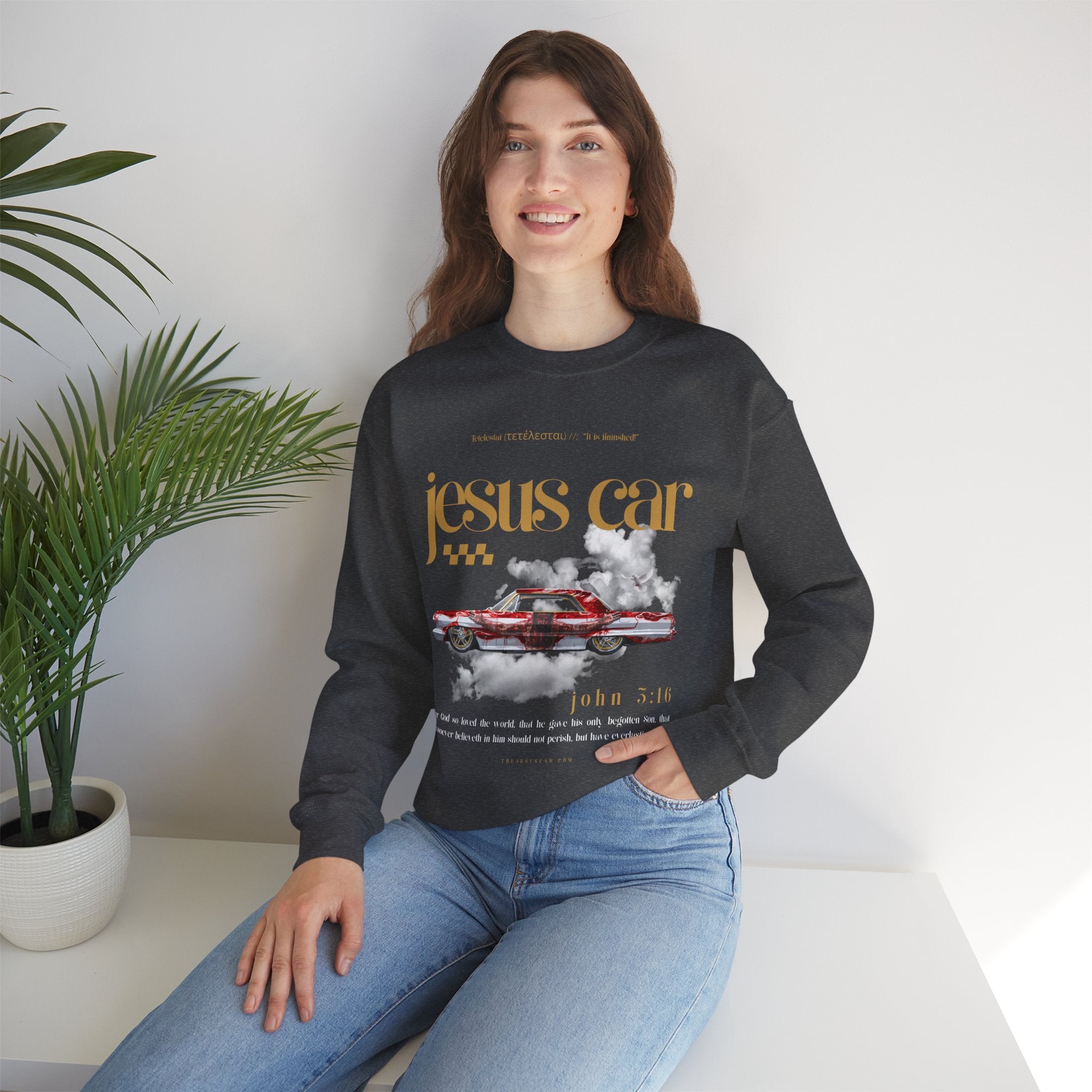 Dove Cloud Crewneck Sweatshirt, Jesus Car, John 3:16, Christian Clothing, Christian Gift, Casual Wear, Faith-Based Apparel