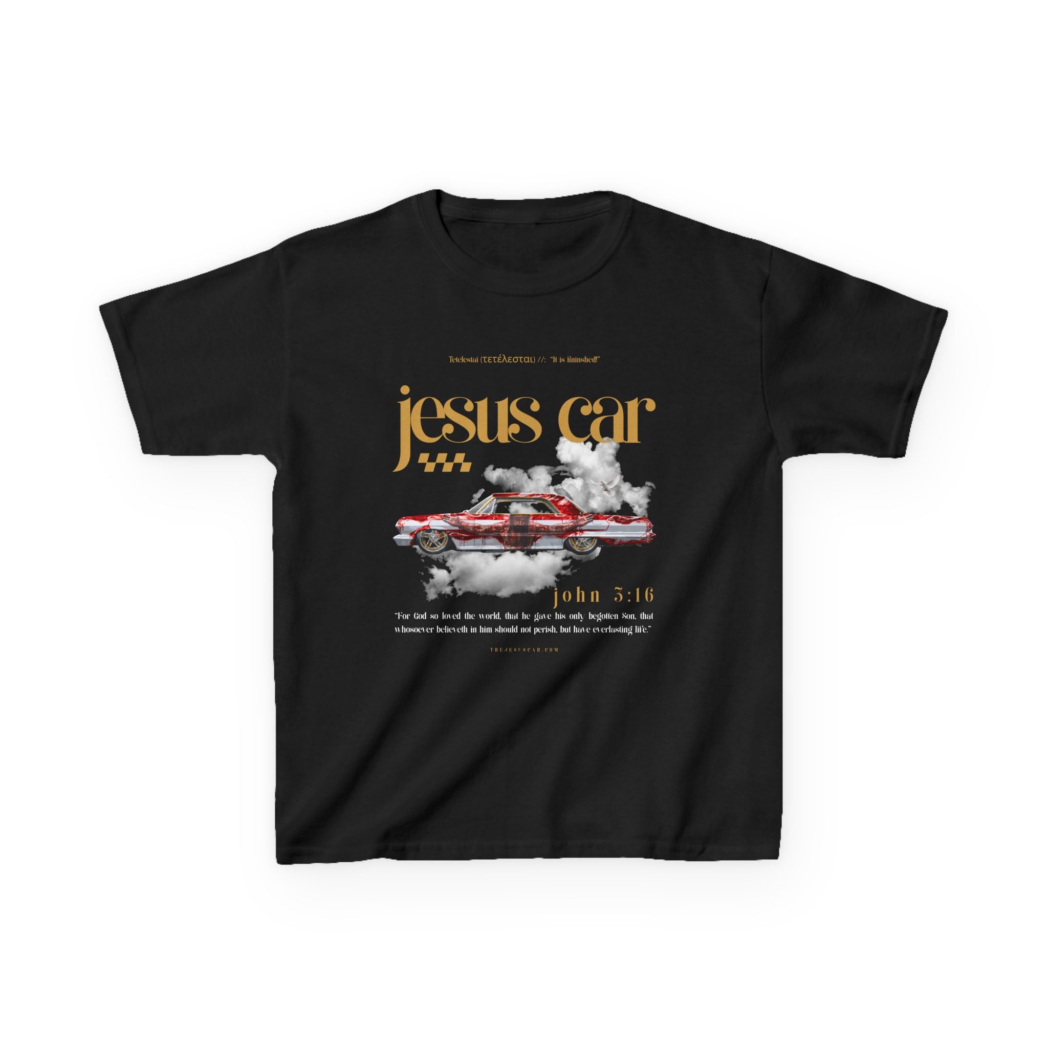 Dove Cloud - Kids Jesus Car Tee - Fun Religious T-Shirt for Children, John 3:16, Kids Christian Clothing, Christian Gift, Sunday School