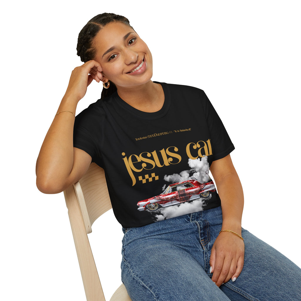 Dove Cloud Adult T-shirt - Jesus Car Unisex Softstyle T-Shirt | John 3:16, Christian Clothing, Gift for Car Lovers, Faith-Based Apparel, Jesus