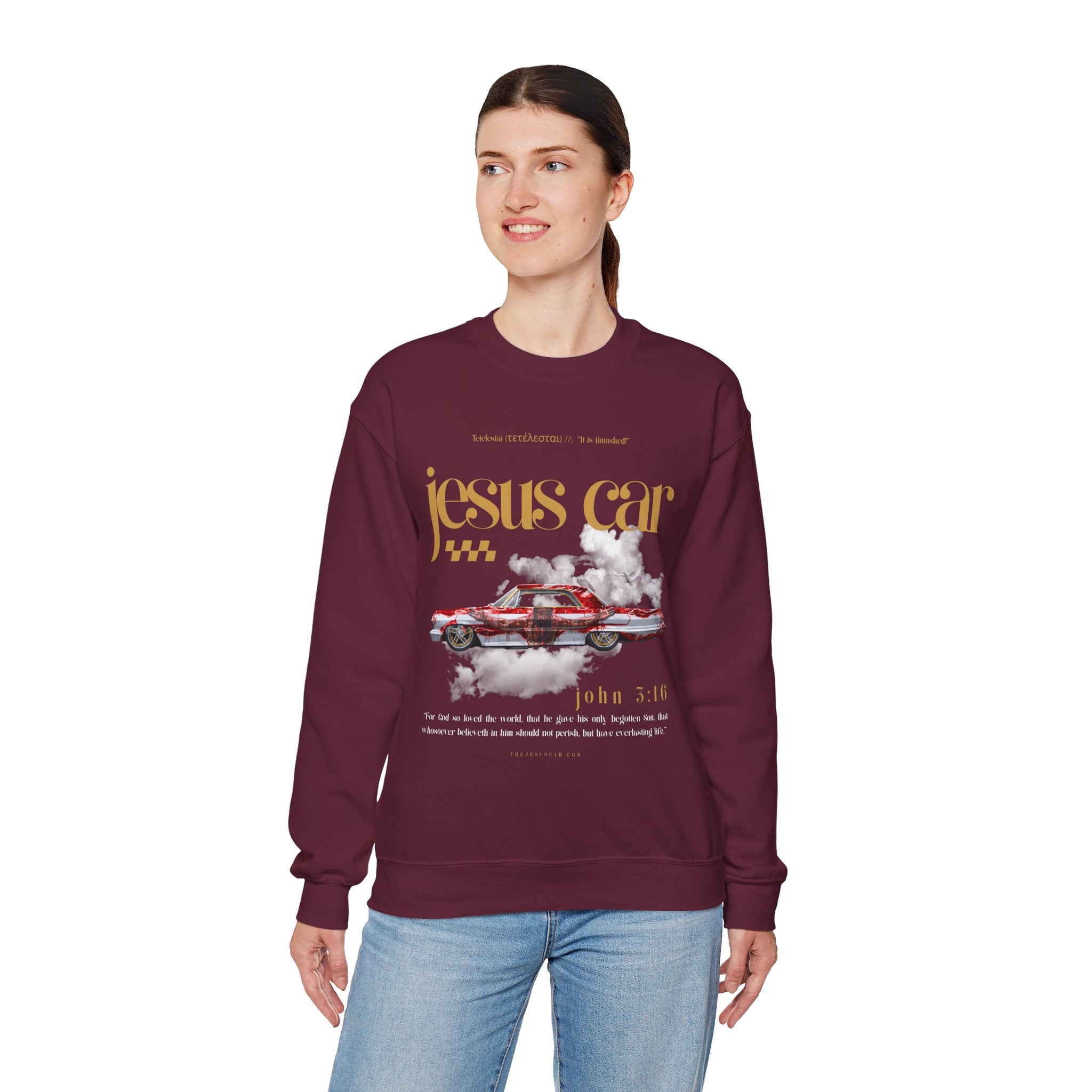Dove Cloud Crewneck Sweatshirt, Jesus Car, John 3:16, Christian Clothing, Christian Gift, Casual Wear, Faith-Based Apparel