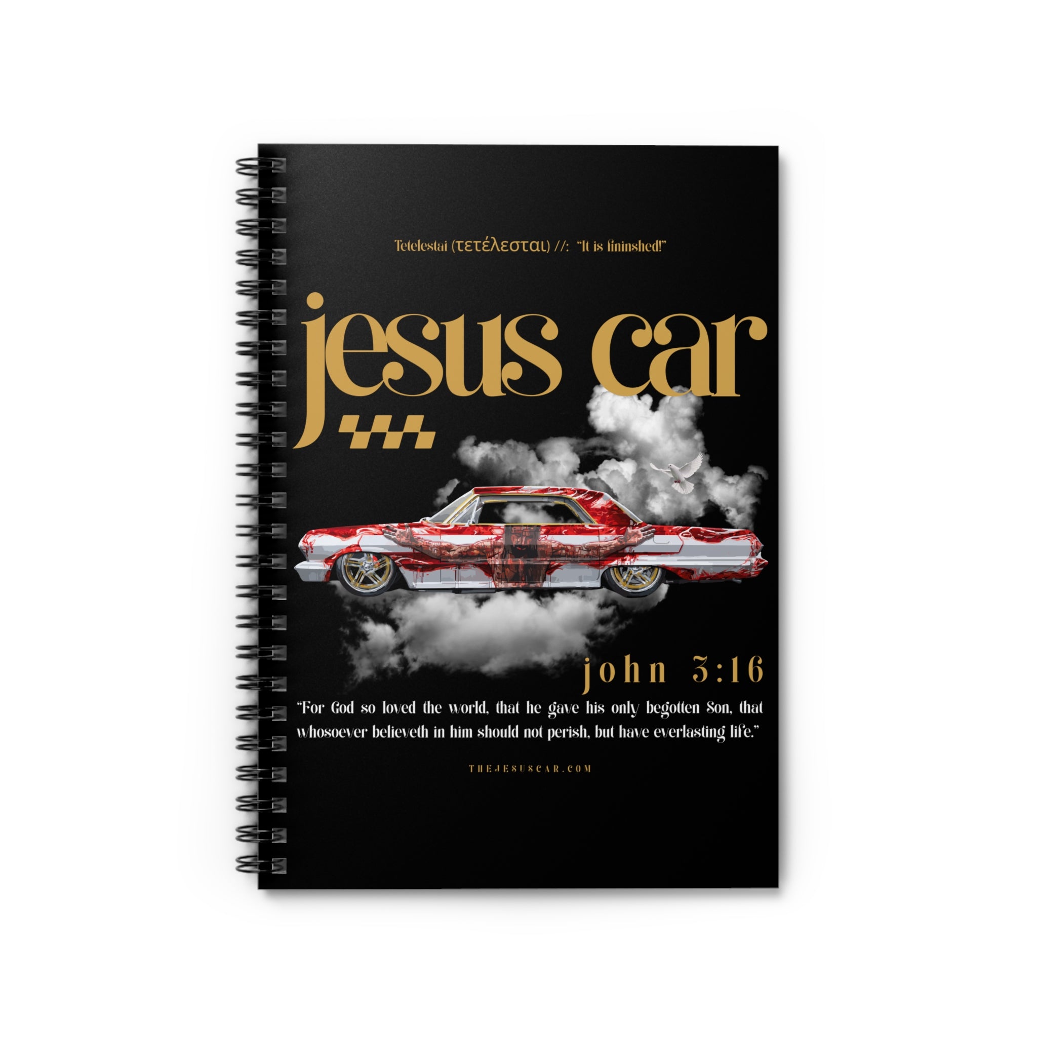 Dove Cloud Spiral Notebook – Jesus Car Design, Christian Gift, Motivational Journal, School Supplies, Sermon Note-taking