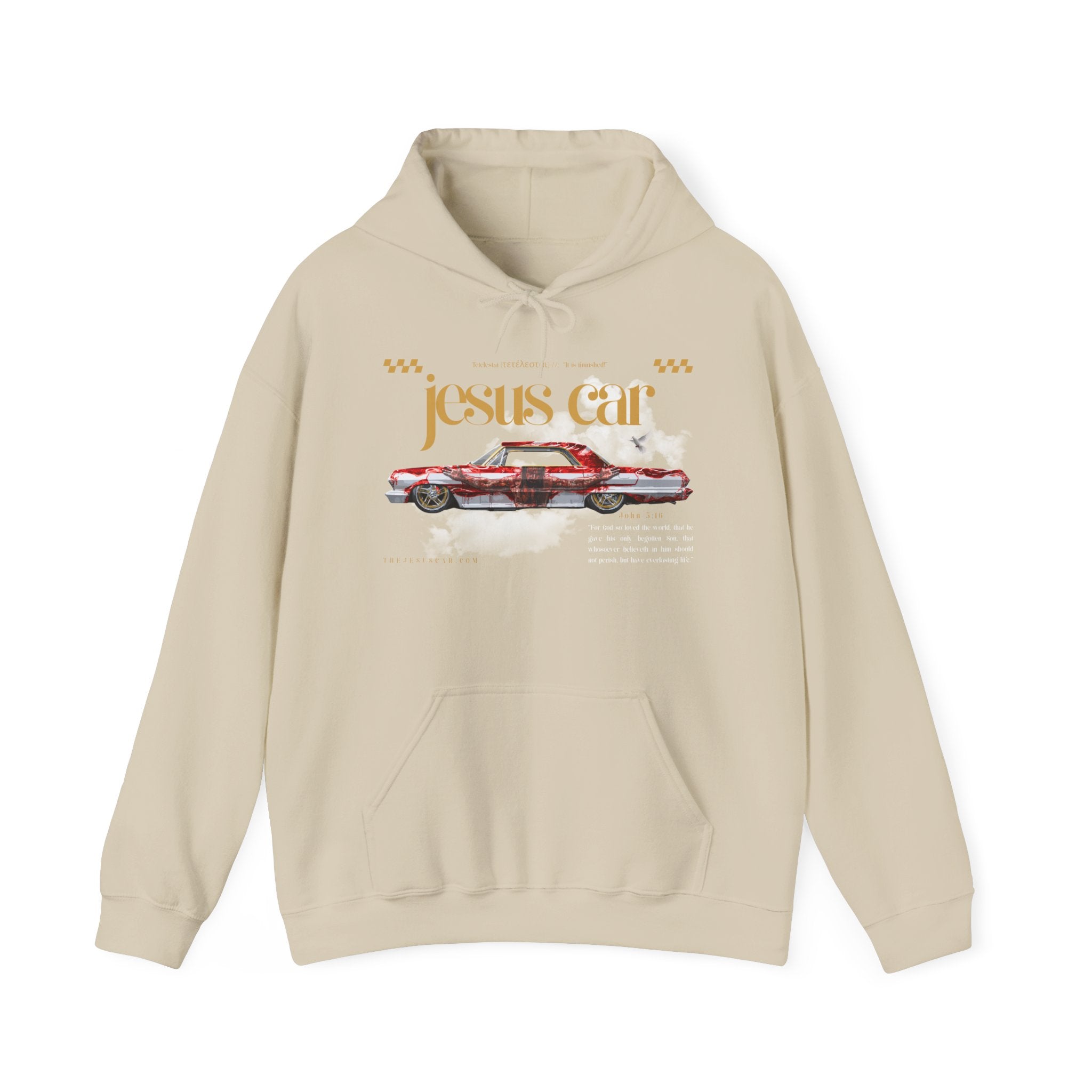 Dove Cloud Hoodie with Jesus Car, John 3:16, Religious Sweatshirt, Christian Clothing, Christian Gift, Cozy Unisex Hoodie
