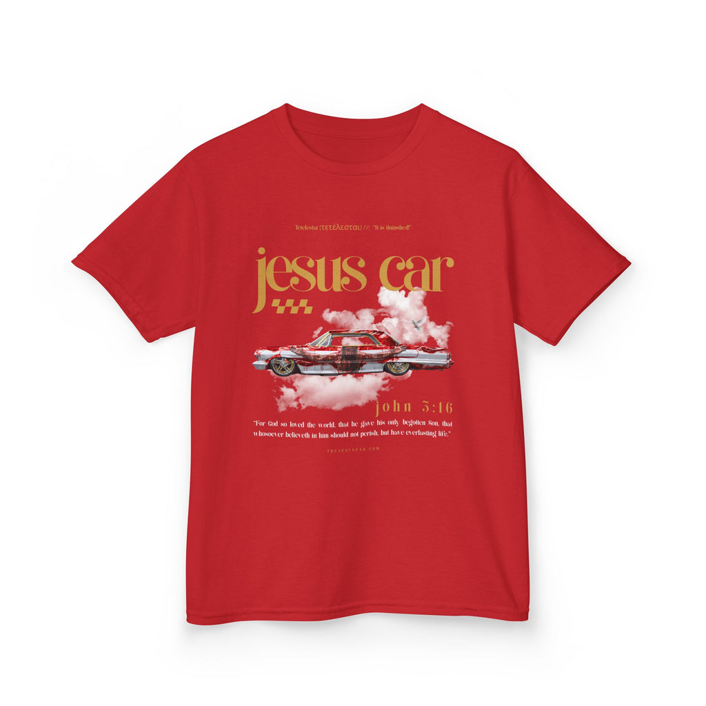 Dove Cloud - Kids Jesus Car Tee - Fun Religious T-Shirt for Children, John 3:16, Kids Christian Clothing, Christian Gift, Sunday School