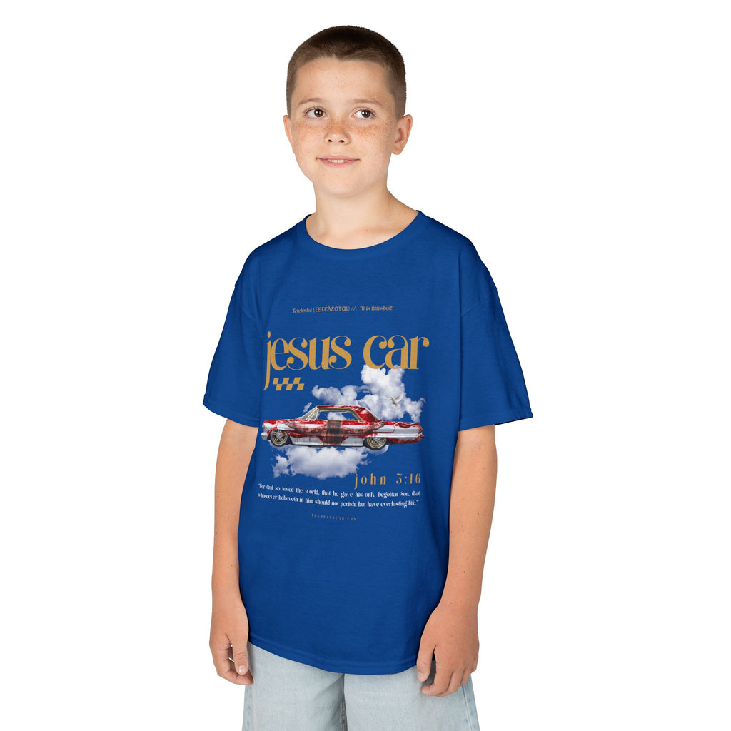 Dove Cloud - Kids Jesus Car Tee - Fun Religious T-Shirt for Children, John 3:16, Kids Christian Clothing, Christian Gift, Sunday School