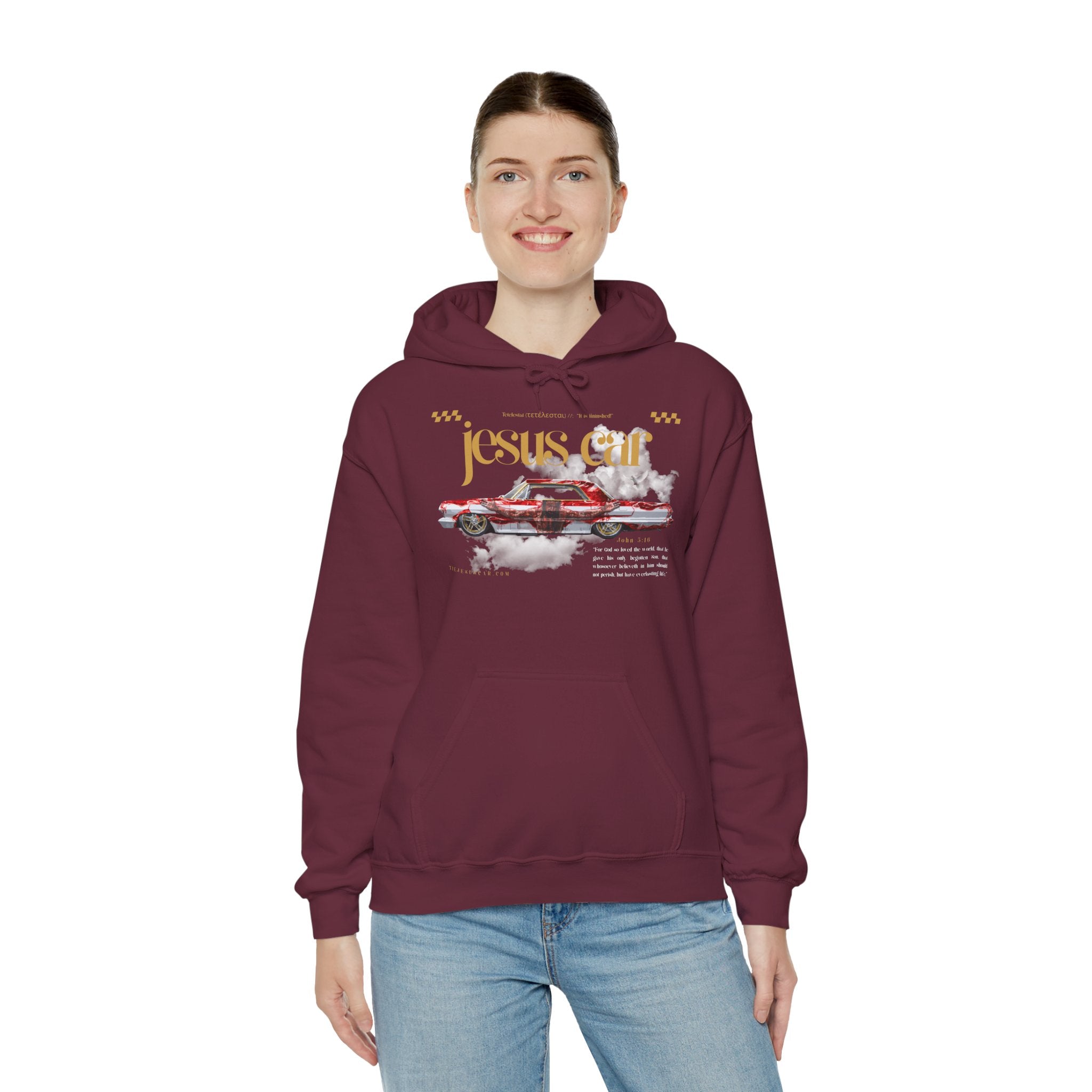 Dove Cloud Hoodie with Jesus Car, John 3:16, Religious Sweatshirt, Christian Clothing, Christian Gift, Cozy Unisex Hoodie