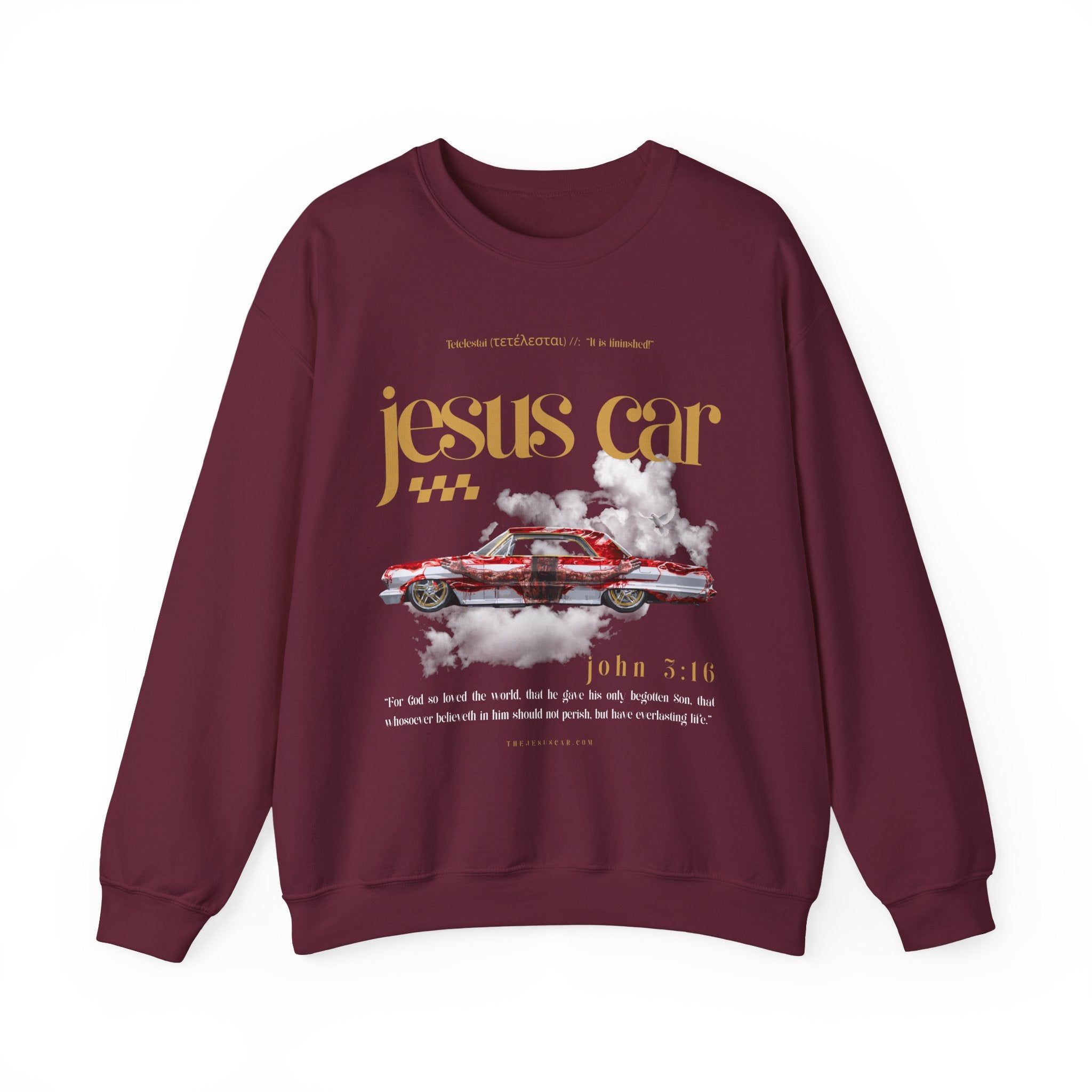 Dove Cloud Christmas Sweatshirt, Jesus Car, Unisex Crewneck, John 3:16, Christian Clothing, Christian Gift, Casual Wear, Faith-Based Apparel