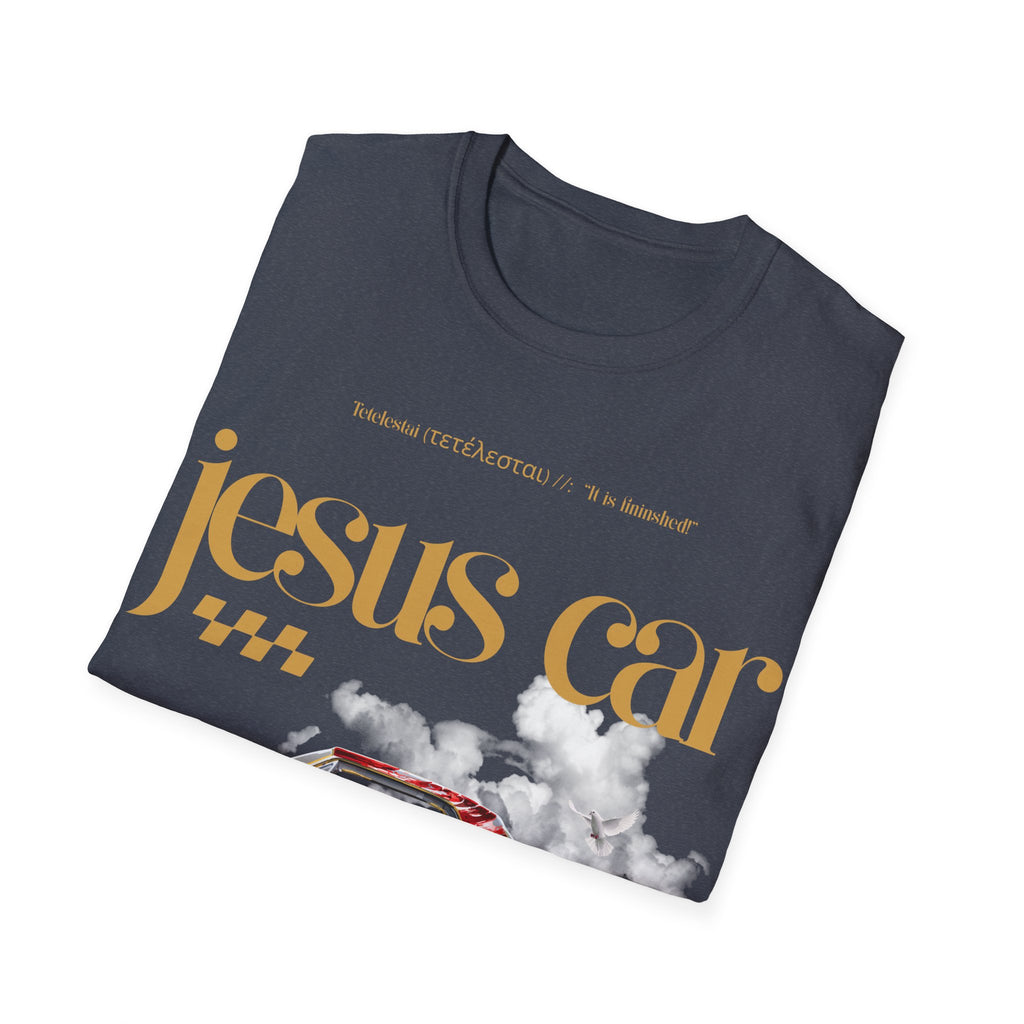 Dove Cloud Adult T-shirt - Jesus Car Unisex Softstyle T-Shirt | John 3:16, Christian Clothing, Gift for Car Lovers, Faith-Based Apparel, Jesus