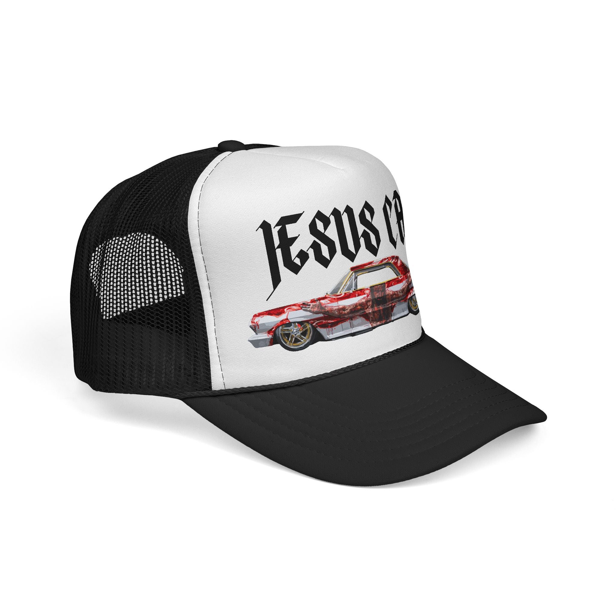 Jesus Car Trucker Cap, Faith Hat, Religious Gift, Vintage Style Headwear, Christian Apparel, Unique Trucking Merchandise