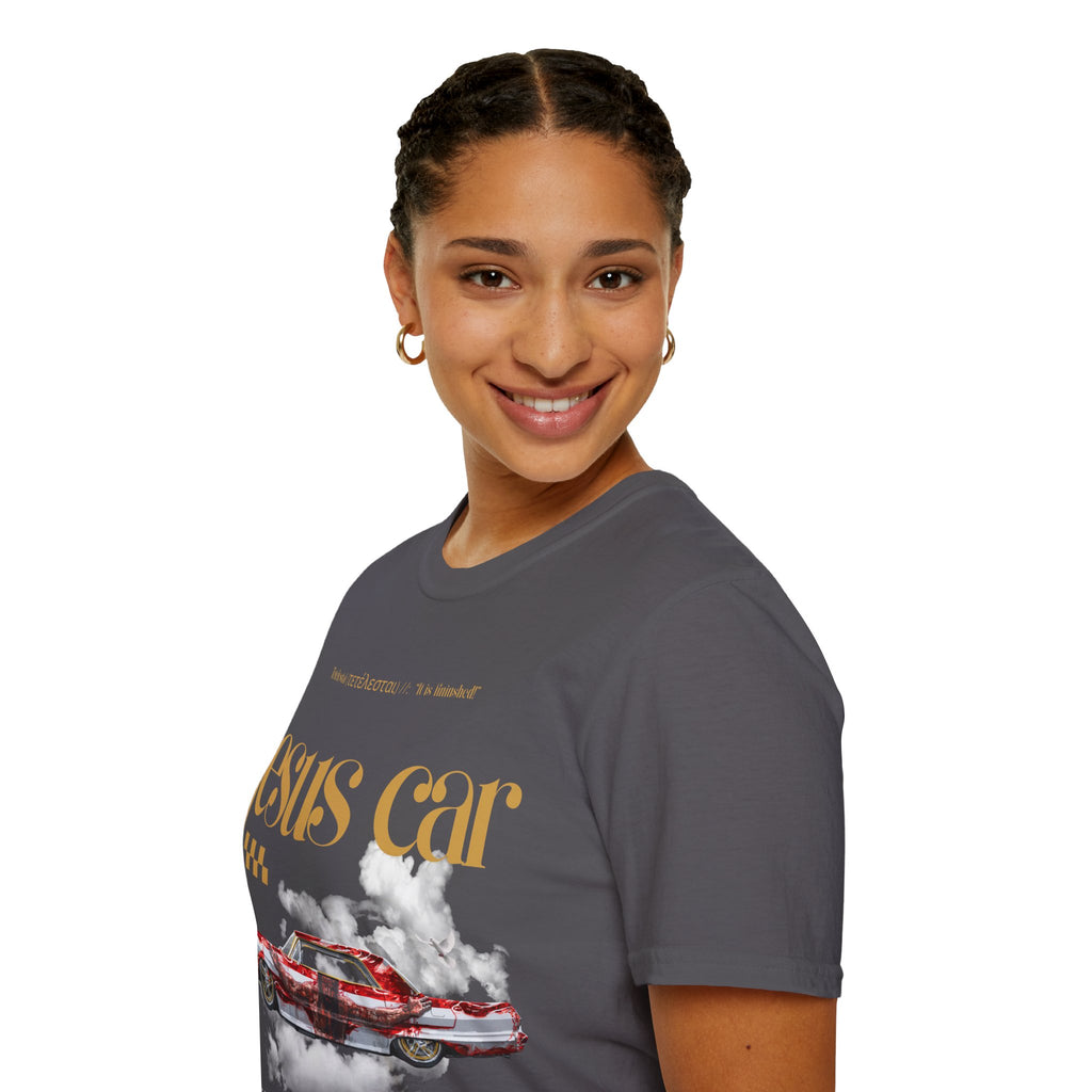 Dove Cloud Adult T-shirt - Jesus Car Unisex Softstyle T-Shirt | John 3:16, Christian Clothing, Gift for Car Lovers, Faith-Based Apparel, Jesus