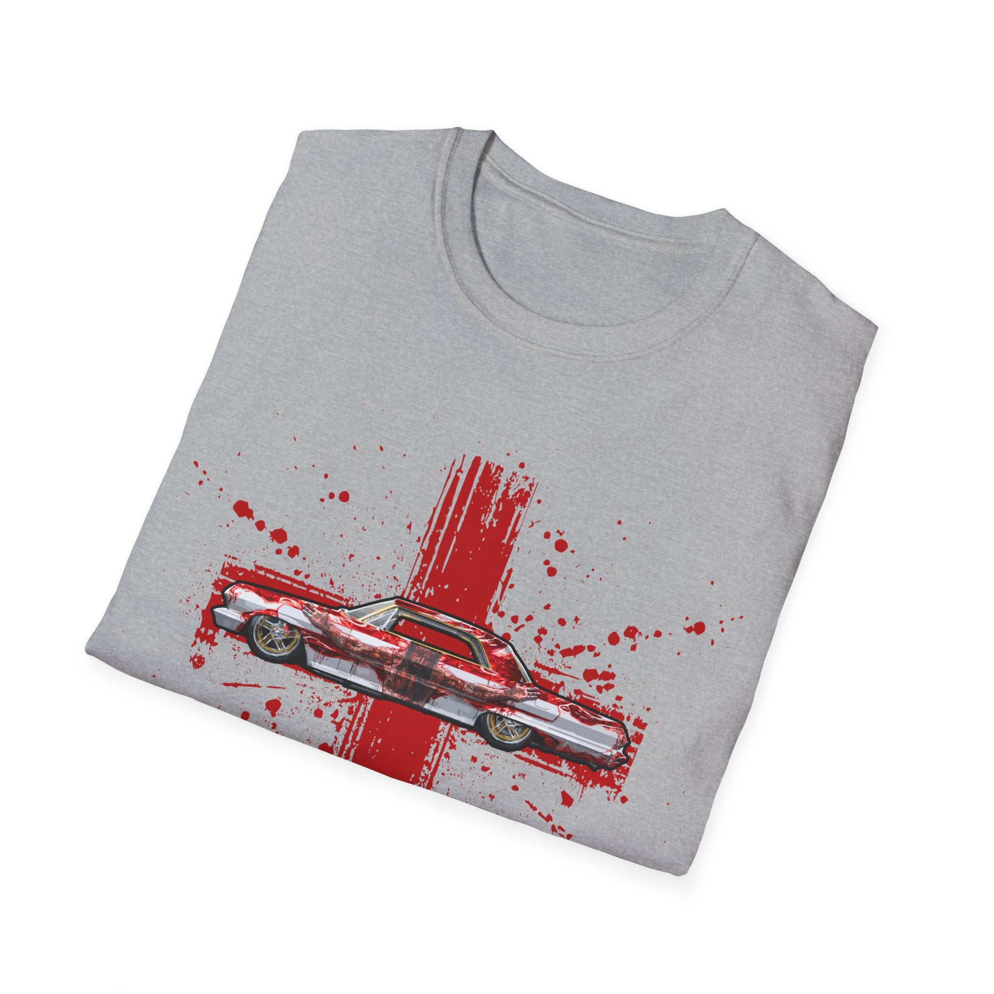 Red Cross Adult T-Shirt | Jesus Car, John 3:16, Christian Clothing, Gift for Car Lovers, Faith-Based Apparel, Jesus