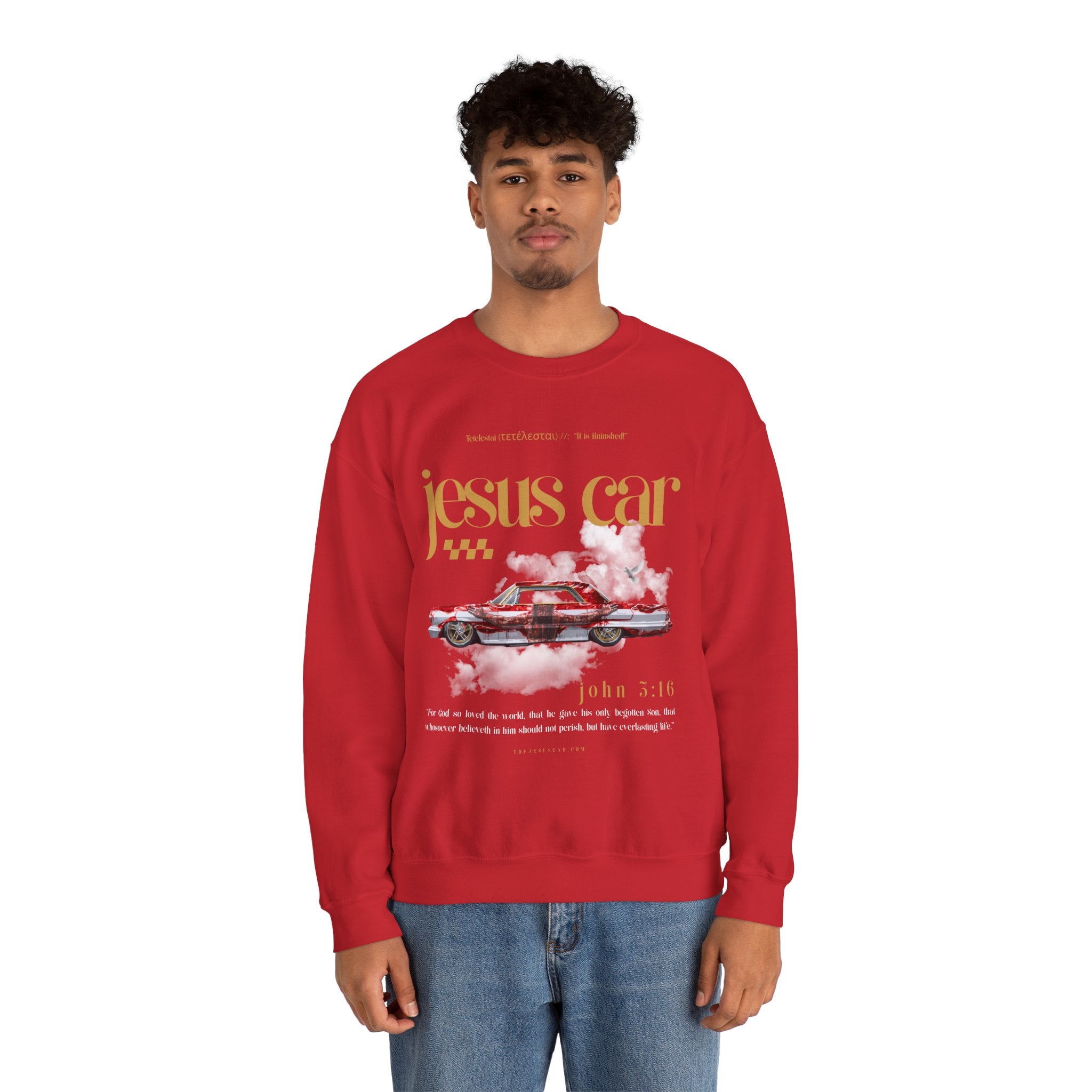 Dove Cloud Christmas Sweatshirt, Jesus Car, Unisex Crewneck, John 3:16, Christian Clothing, Christian Gift, Casual Wear, Faith-Based Apparel