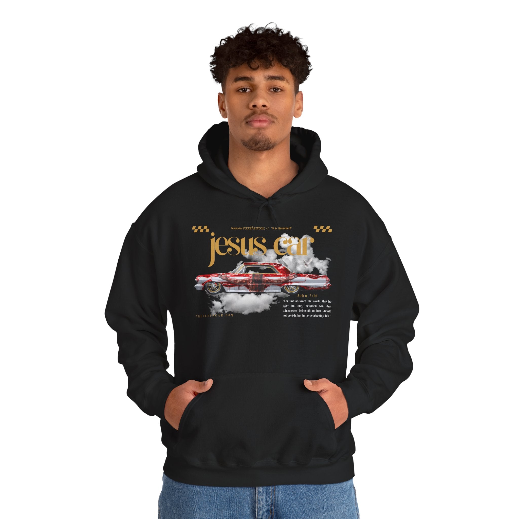 Dove Cloud Hoodie with Jesus Car, John 3:16, Religious Sweatshirt, Christian Clothing, Christian Gift, Cozy Unisex Hoodie